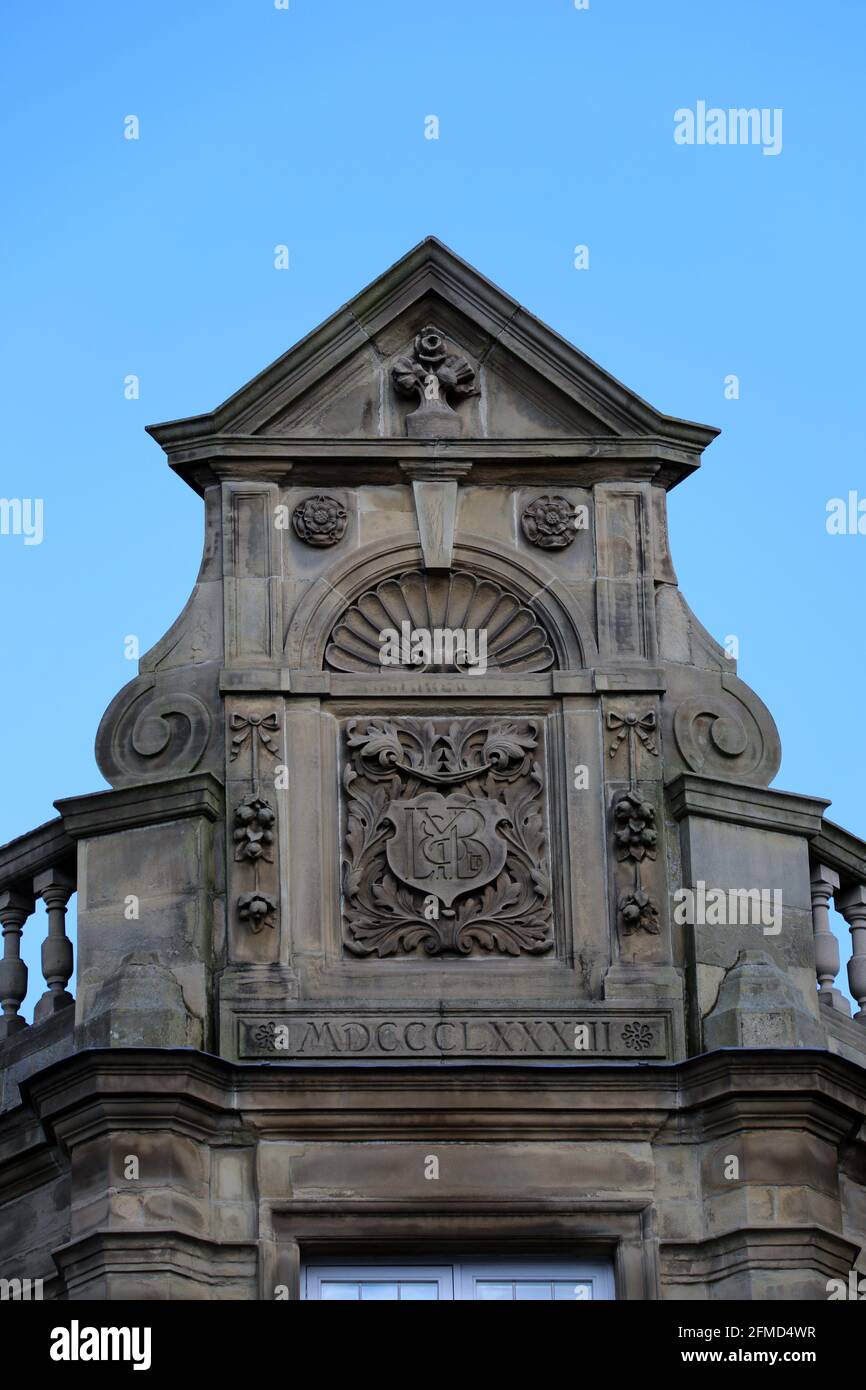 Edificio della banca datato 1883 ad Altrincham in Greater Manchester Foto Stock