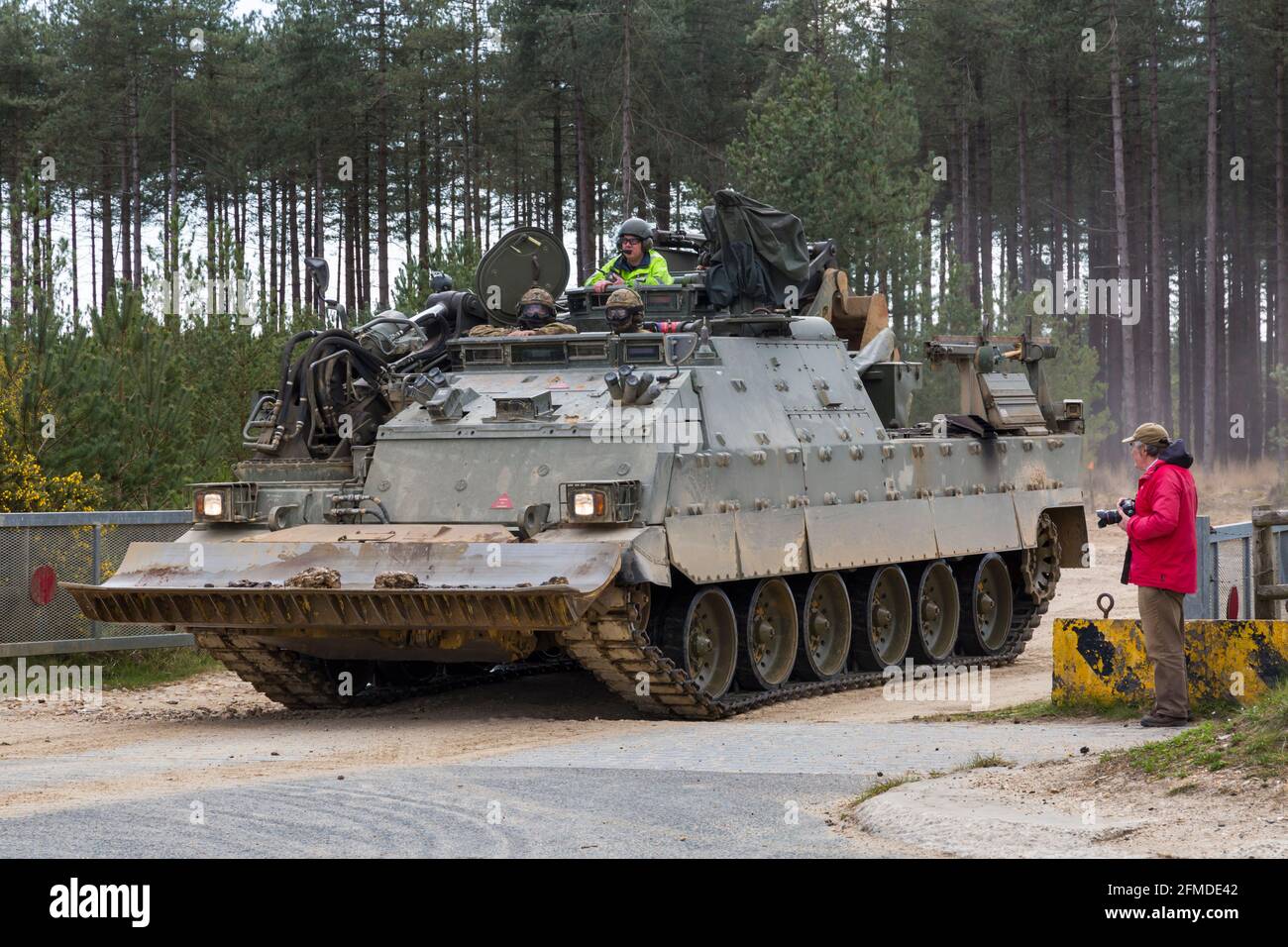 Veicolo armato Trojan a Bovington, Dorset UK nel mese di aprile Foto Stock