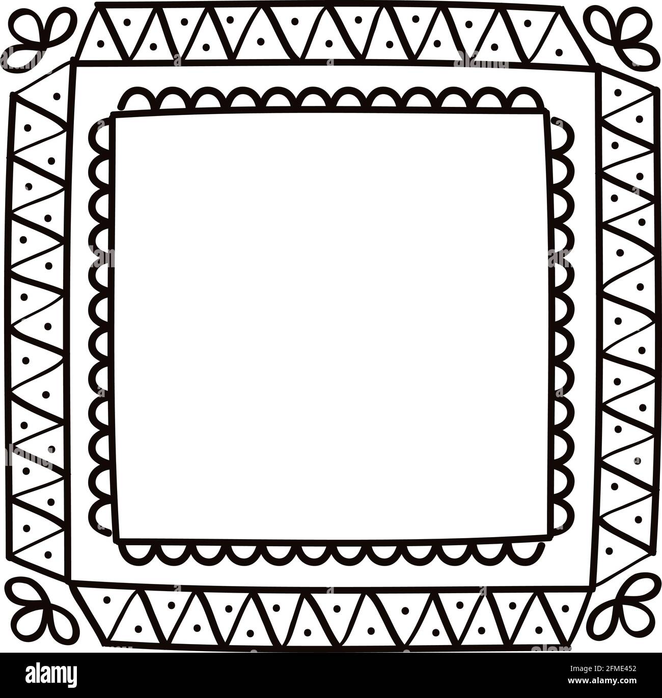 cornice di disegno a mano quadrata Immagine e Vettoriale - Alamy