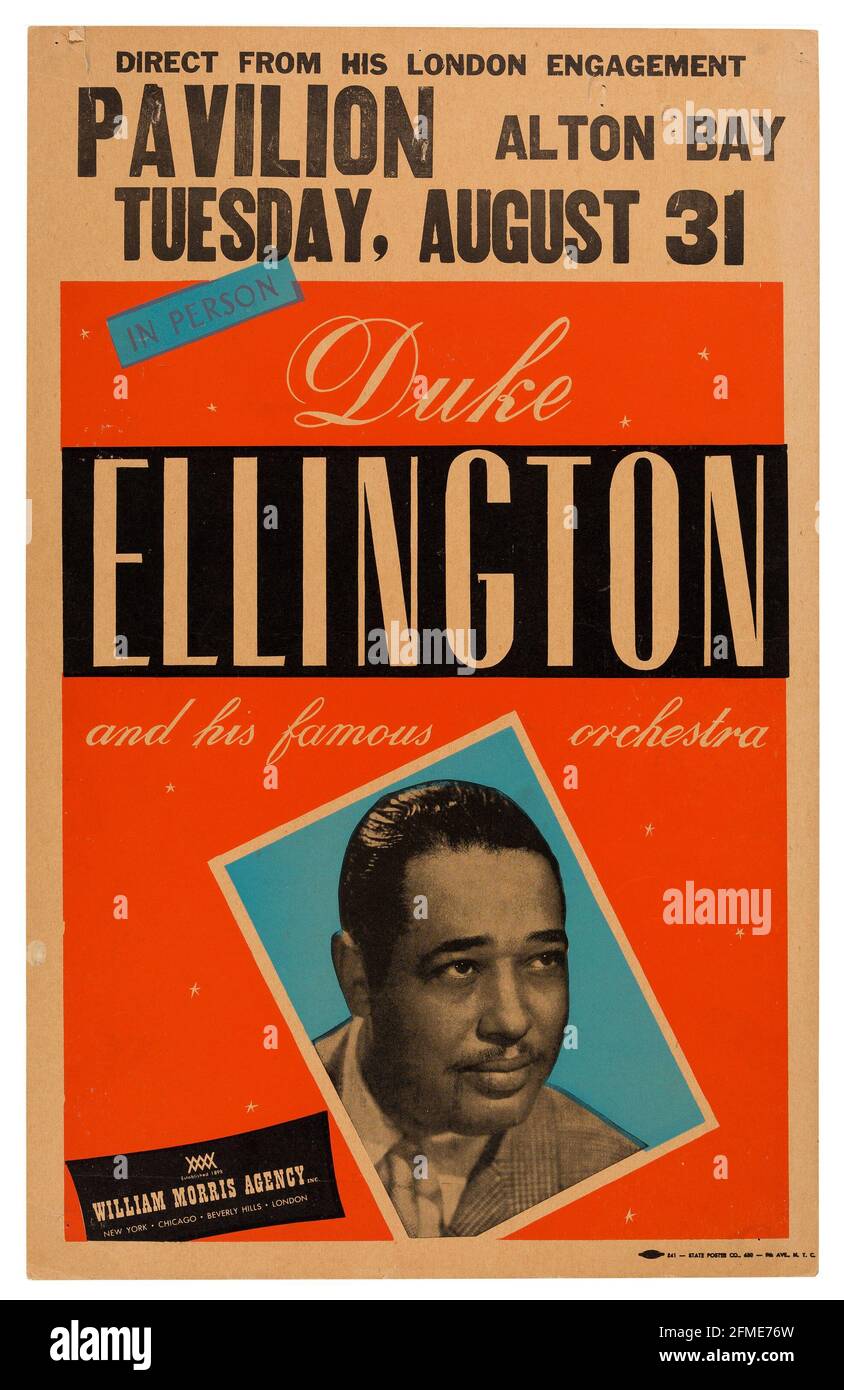 Poster dei concerti del Duke Ellington Pavilion (1948) Foto Stock