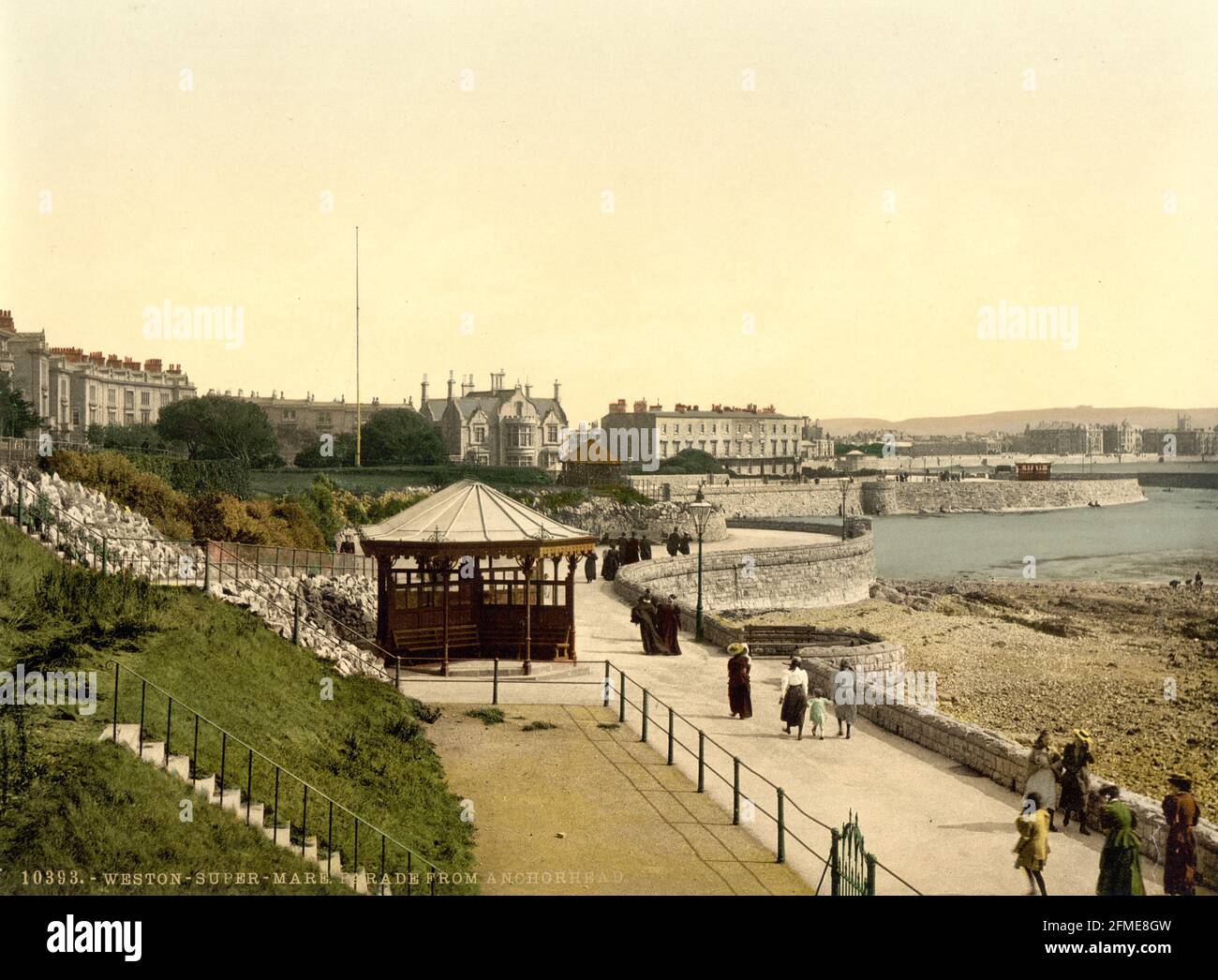 Weston-super-Mare lungomare, Somerset circa 1890-1900 Foto Stock