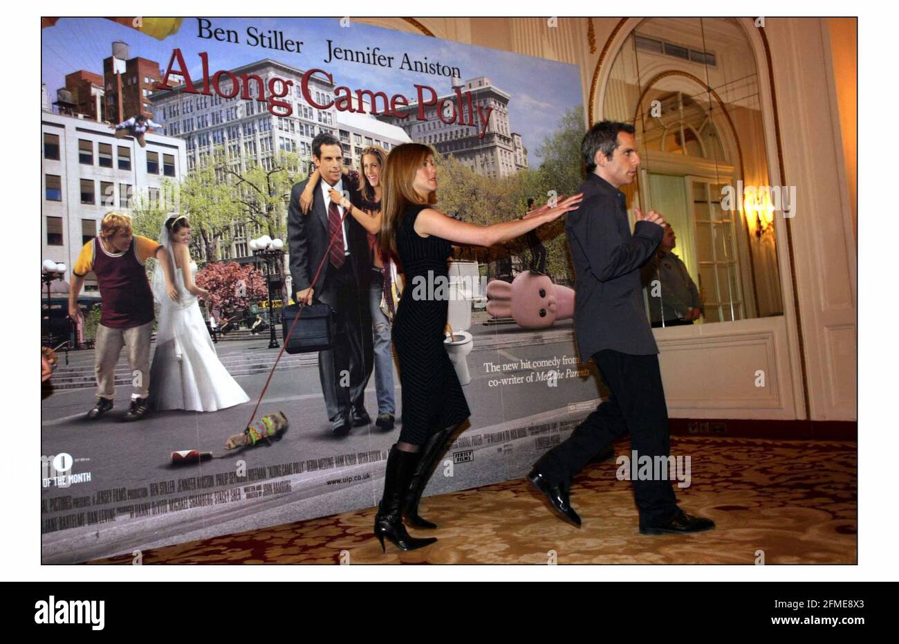 Jennifer Aniston e ben Stiller a una fotocellula per loro Il nuovo film è arrivato Pollypic David Sandison 18/3/2004 Foto Stock
