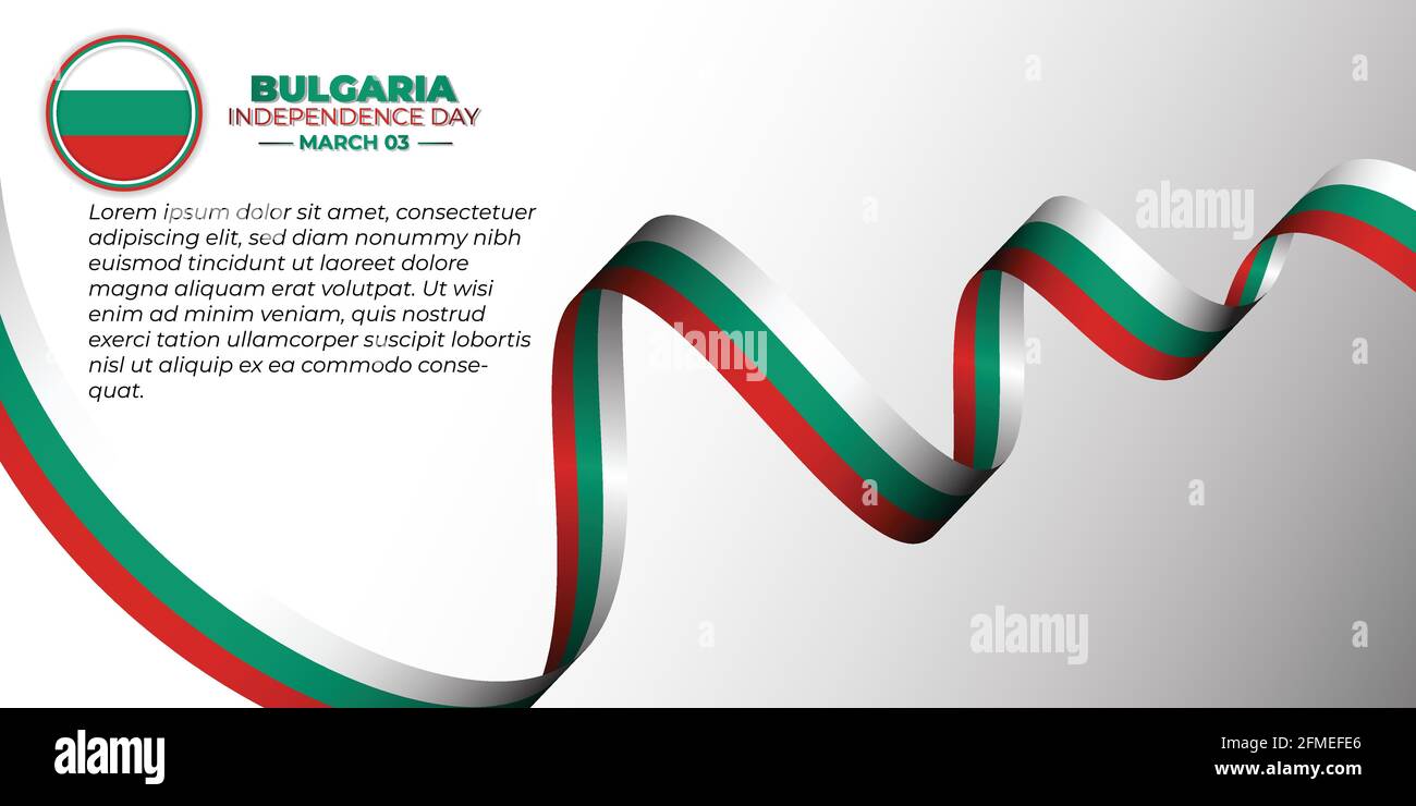 Bandiera bulgara ondulata. Modello buono per il design Bulgaria Independence Day o Liberation Day. Illustrazione Vettoriale