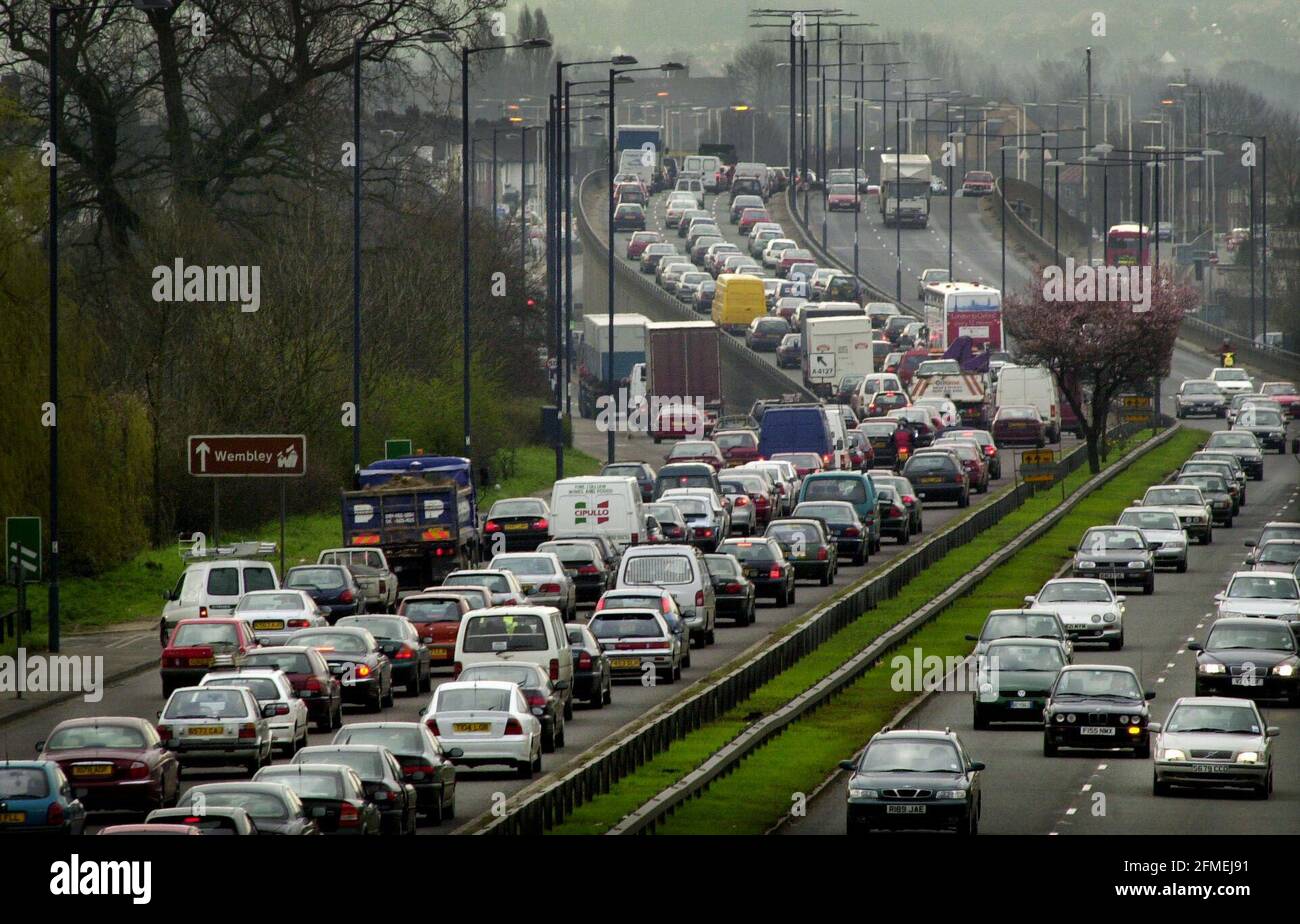 A40 West Avenue duing mattina ora di punta in sciopero giorno. PilstonTraffic Jam Foto Stock