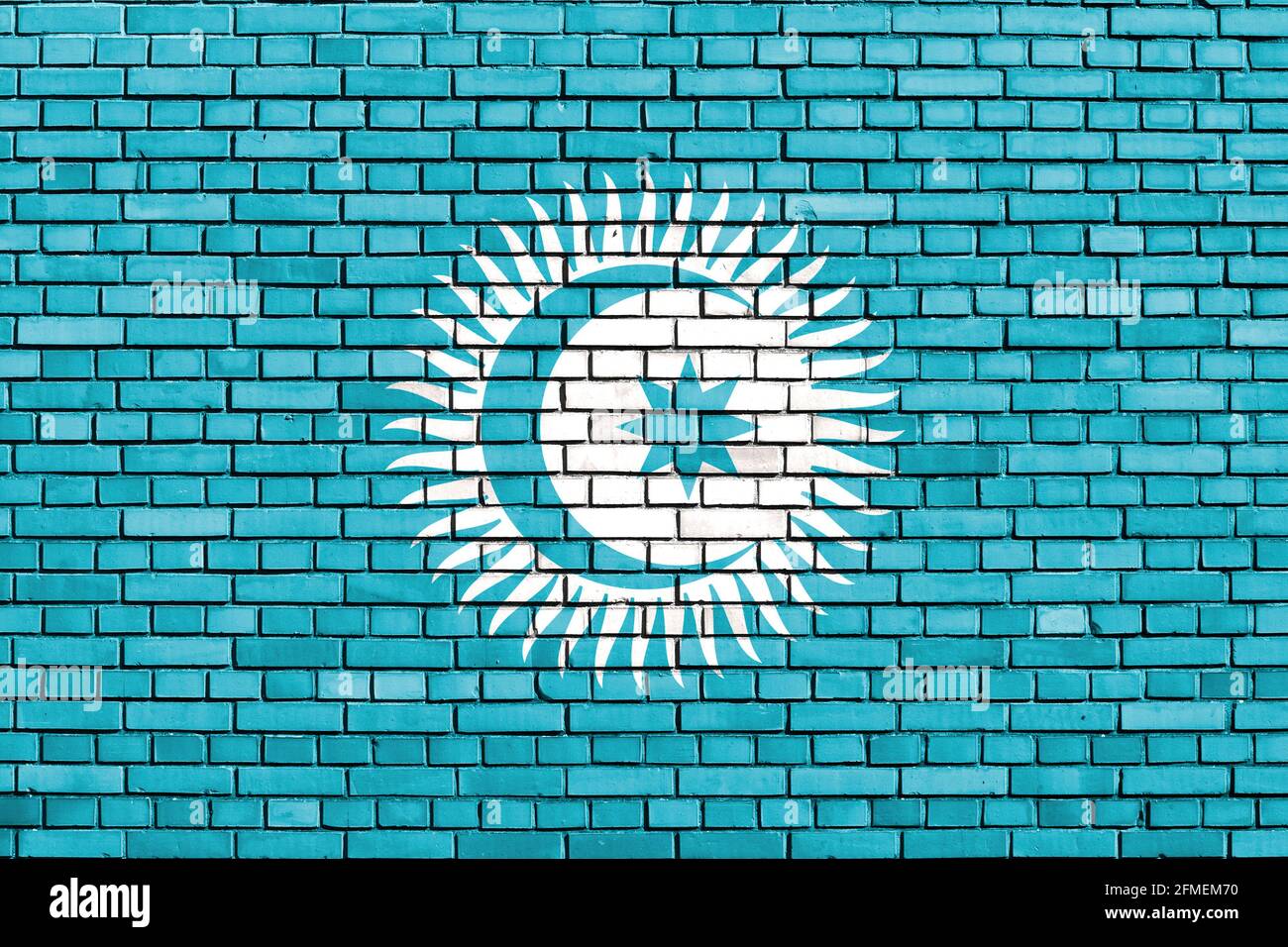 Bandiera del Consiglio turco dipinto su muro di mattoni Foto Stock