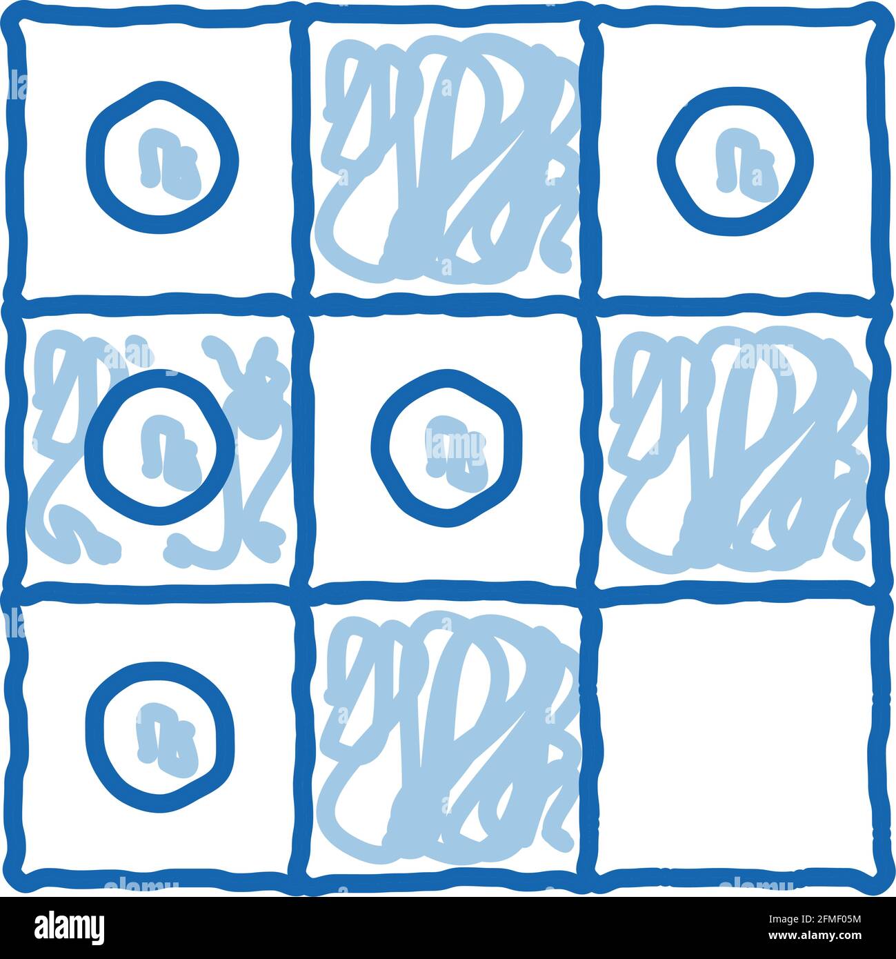 Gioco interattivo Bambini Drafts Doodle icona Drawn mano illustrazione Illustrazione Vettoriale