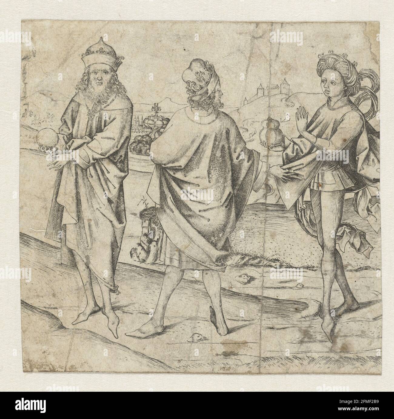 L'Adorazione dei Magi, Monogrammist AG 15 ° secolo, 1475 - 1500 v Foto Stock