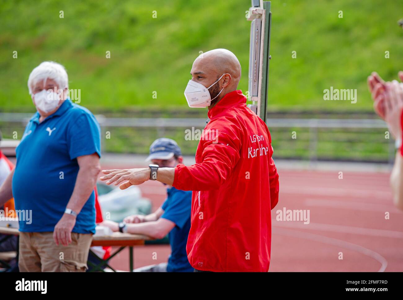 Julian Howard (LGR) è un assistente all'evento. GES/Athletics/1st Ettlinger Long Jump Meeting, 8 maggio 2021 | utilizzo in tutto il mondo Foto Stock