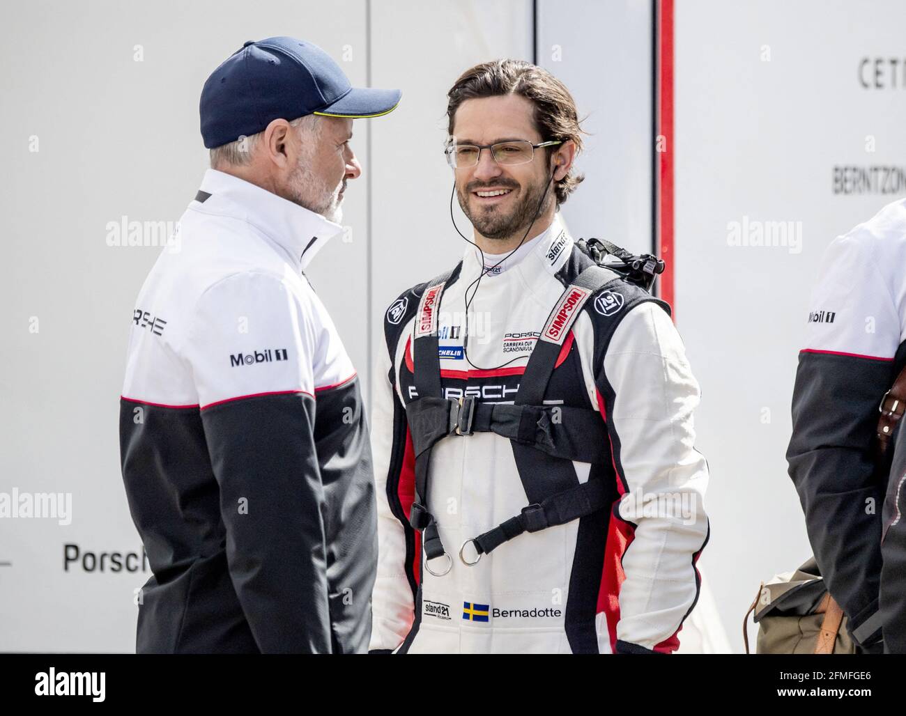 Il principe Carlo Filippo di Svezia guida la Porsche Carrera Cup Scandinavia sul Ring Knutstorp, a Kagerod, Svezia, il 08 maggio 2021. Foto di Johan Valkonen/Stella Pictures/ABACAPRESS.COM Foto Stock