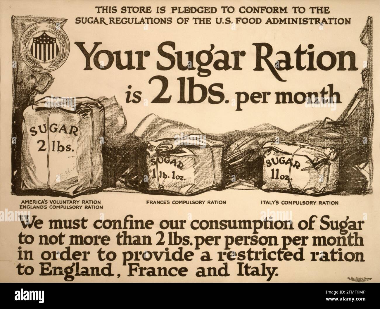 Campagna di razionamento alimentare Foto Stock