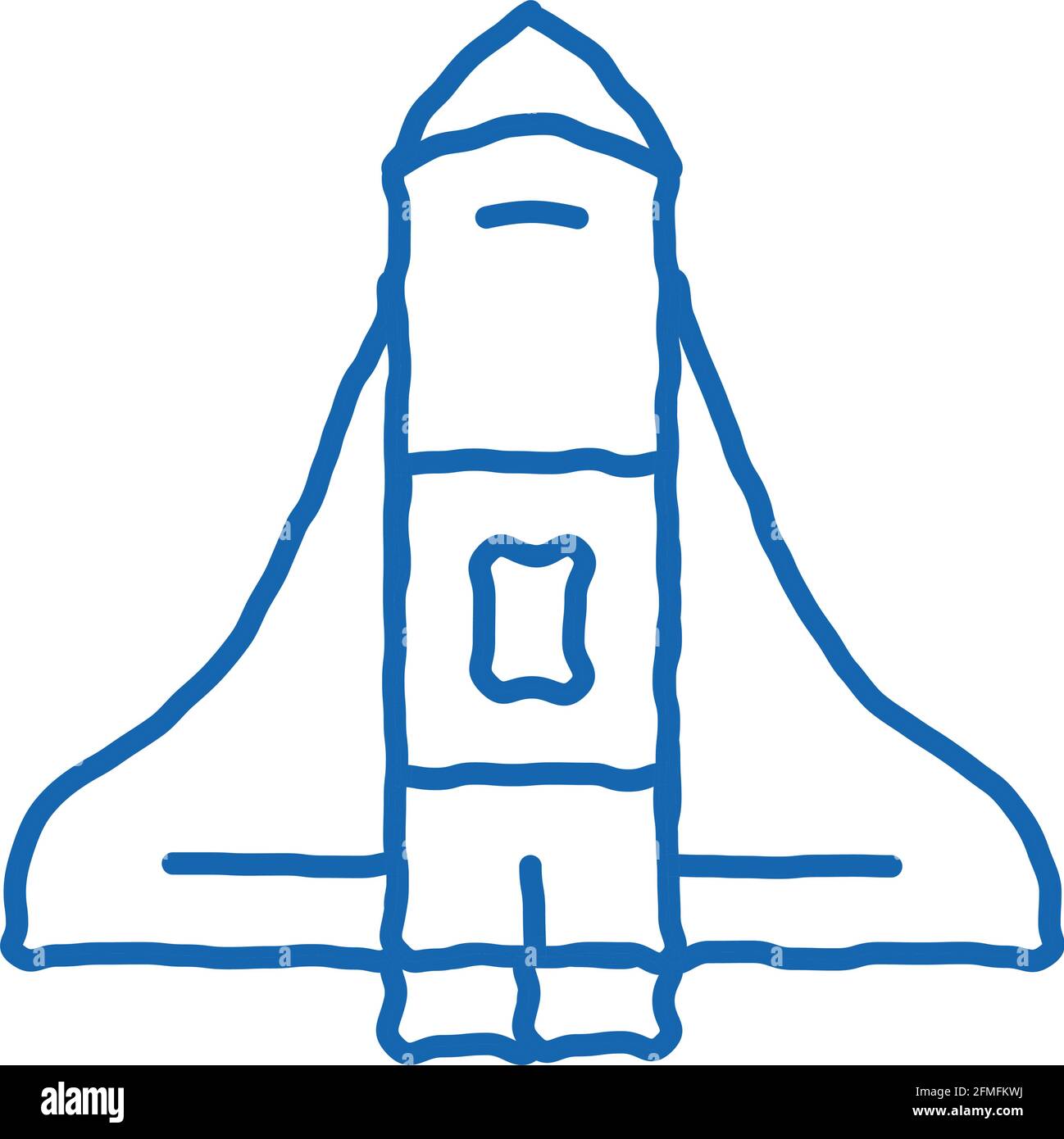 Space Shuttle Spaceship doodle icona disegnata a mano illustrazione Illustrazione Vettoriale
