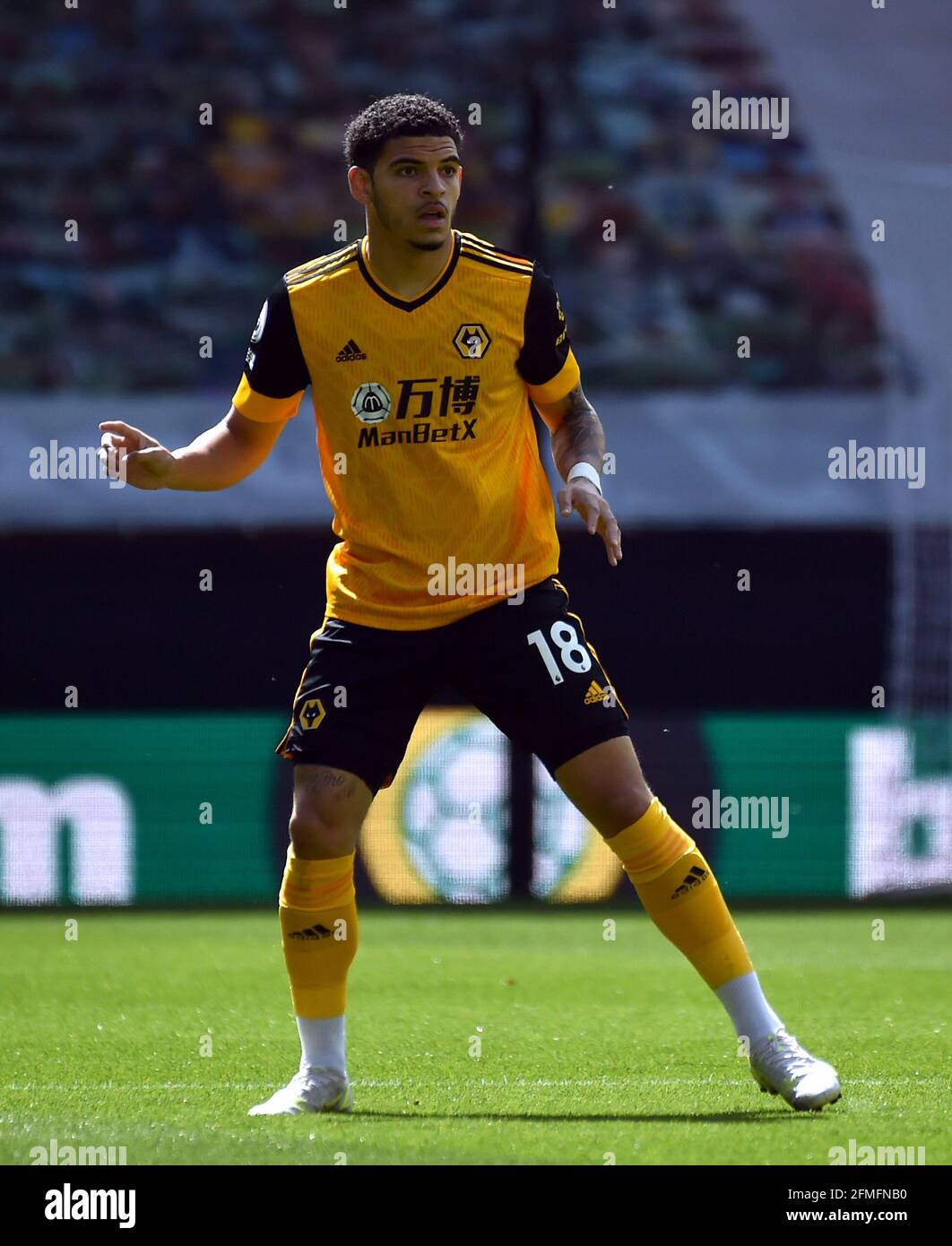 Wolverhampton Wanderers' Morgan Gibbs-White durante la partita della Premier League al Molineux Stadium di Wolverhampton. Data immagine: Domenica 9 maggio 2021. Foto Stock