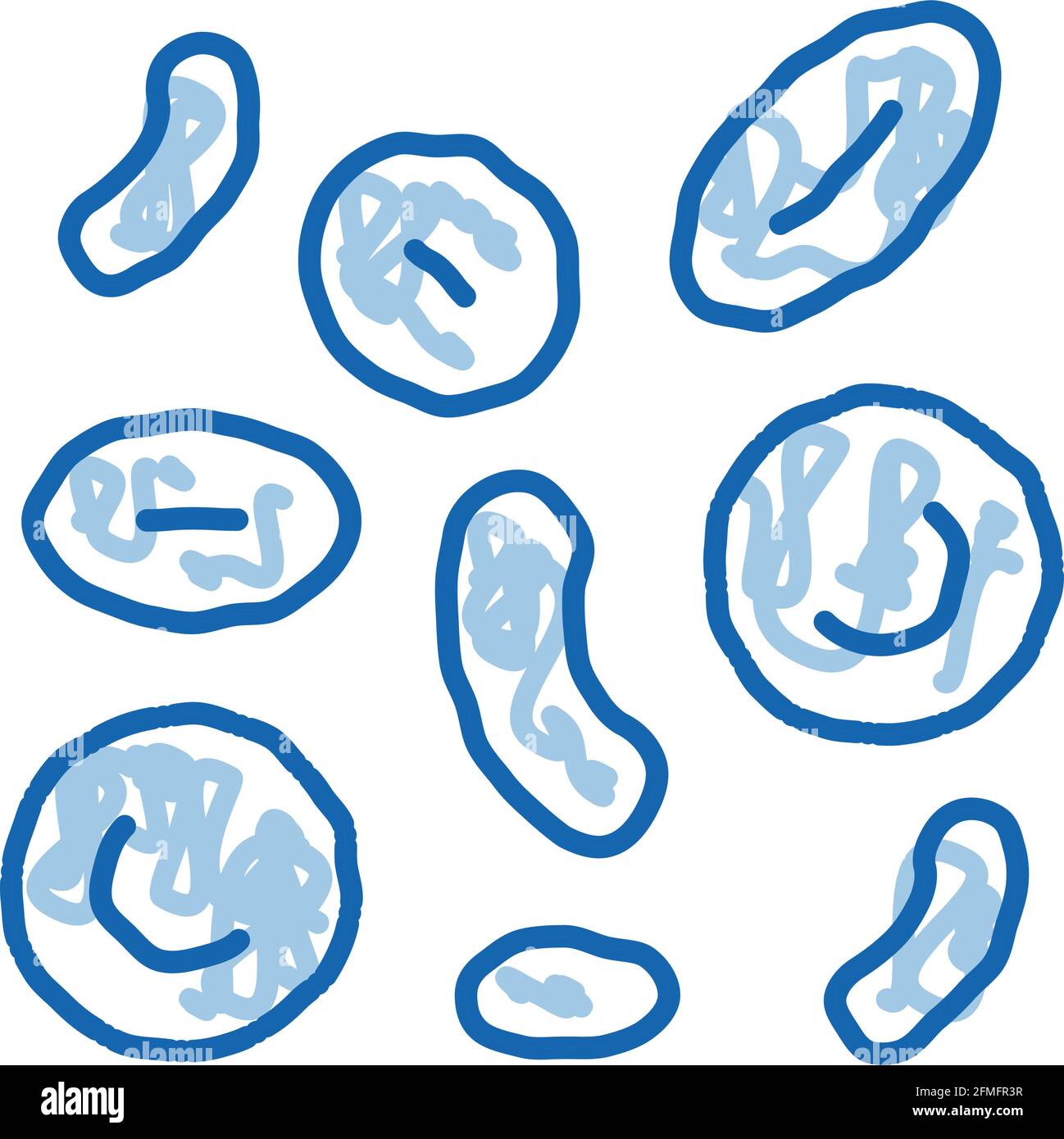 Icona degli eritrociti nel sangue doodle illustrazione disegnata a mano Illustrazione Vettoriale