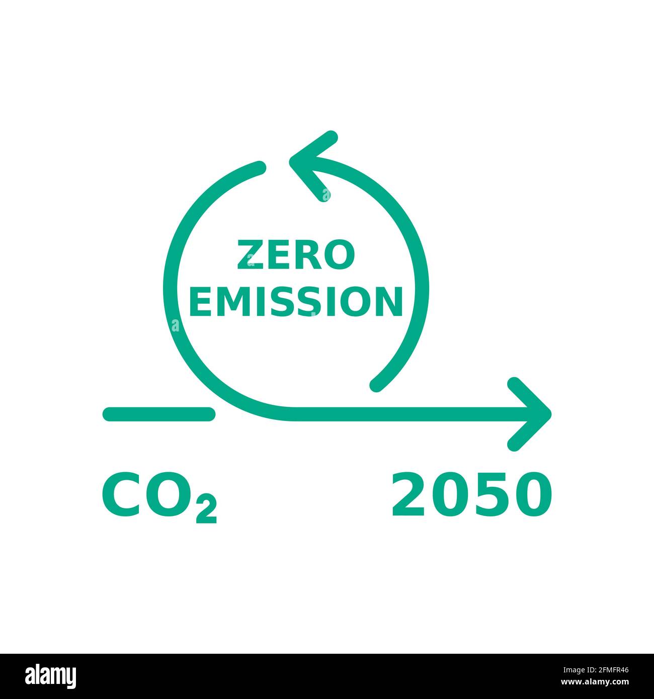 Emissioni zero entro il 2050. Concetto di carbonio neutro. Inquinamento da  CO2 trasversale. Le frecce circolari mostrano una riduzione delle emissioni  di anidride carbonica. Ecocompatibile Immagine e Vettoriale - Alamy