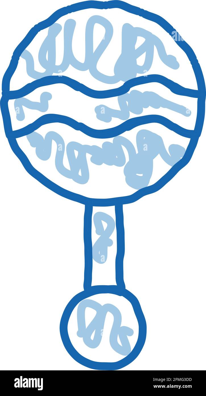 Baby Beanbag Toy doodle icona mano disegnata illustrazione Illustrazione Vettoriale