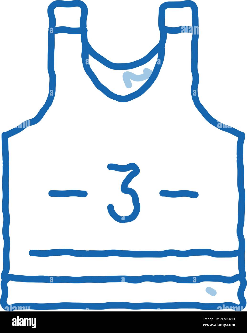 Volley T-shirt doodle icona disegnata a mano illustrazione Illustrazione Vettoriale