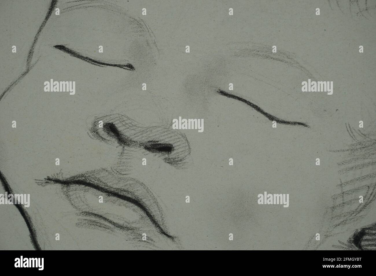 Disegna linee, ombre chiare, occhi bellissimi. Foto Stock