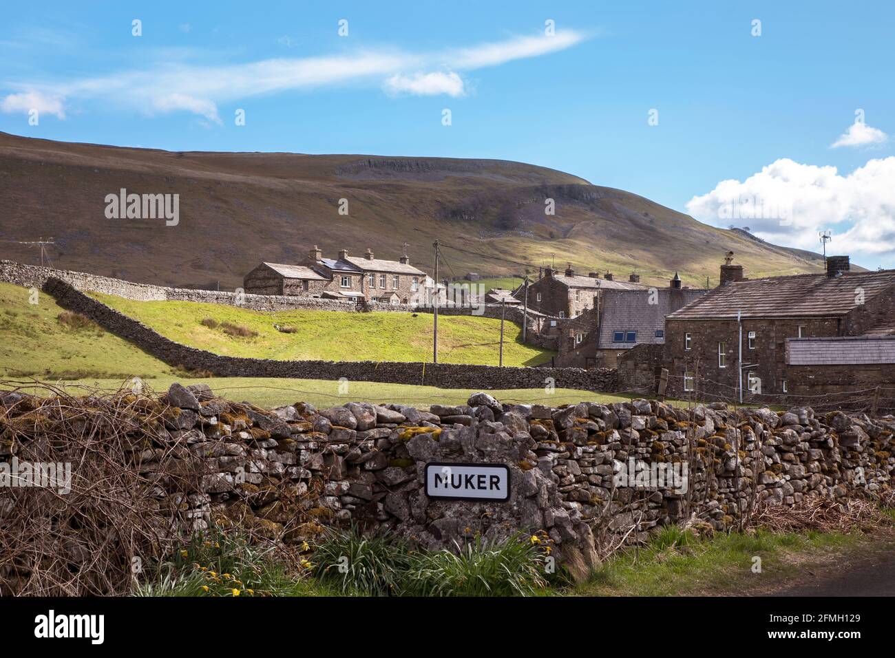 Preso dalla strada in Muker Yorkshire Dales Foto Stock