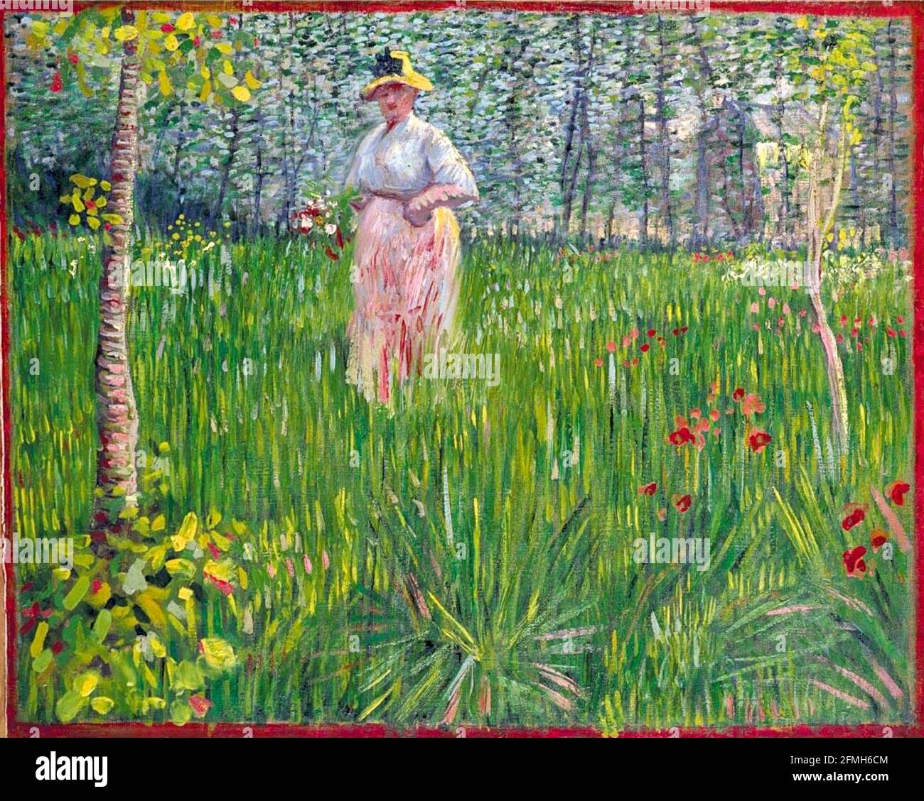 Vincent van Gogh opera intitolata A Woman Walking in the Garden. Foto Stock