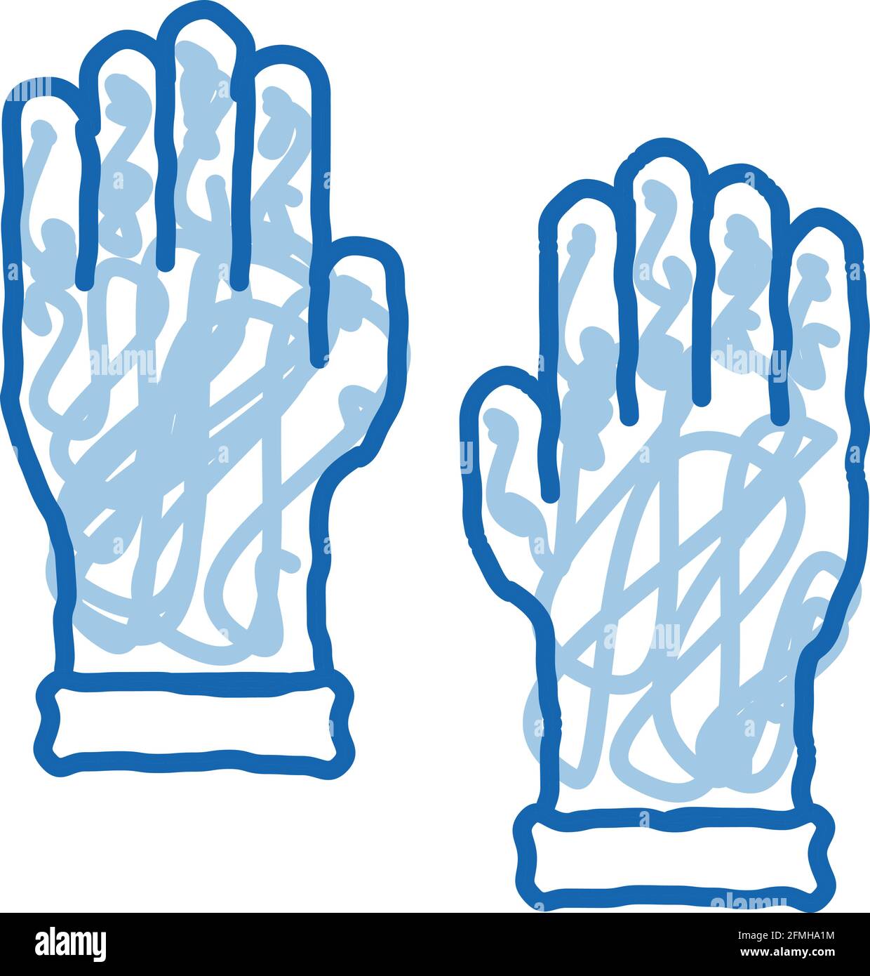 Master Guanti Dodle icona Dodle illustrazione disegnata a mano Illustrazione Vettoriale