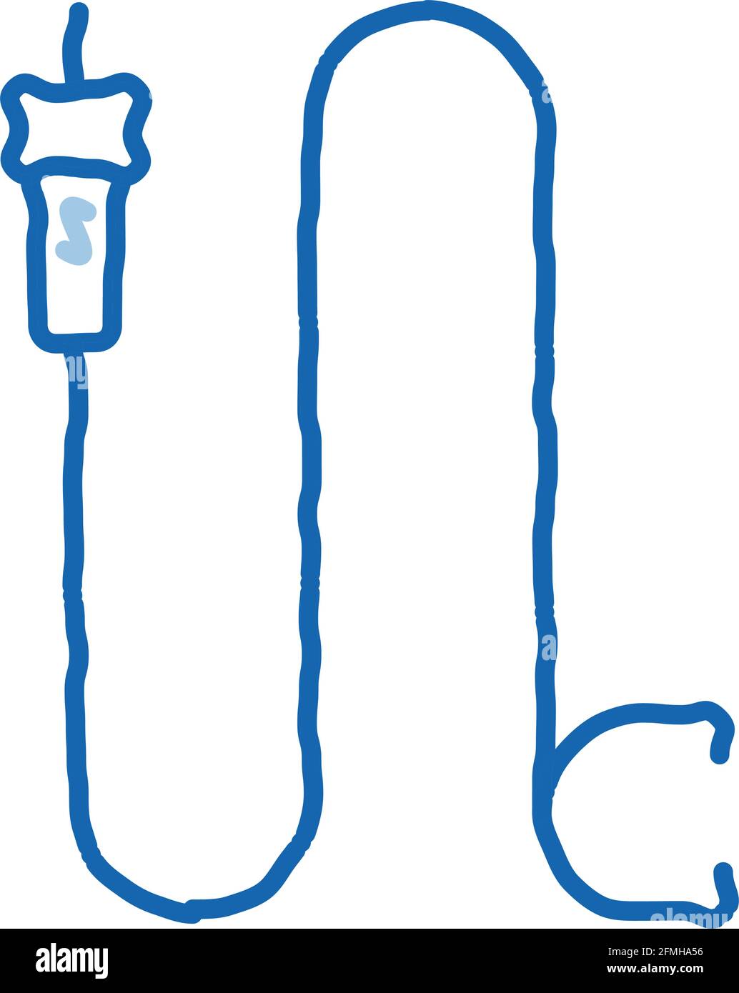 Icona del dentino dell'ago del tatuaggio immagine disegnata a mano Illustrazione Vettoriale