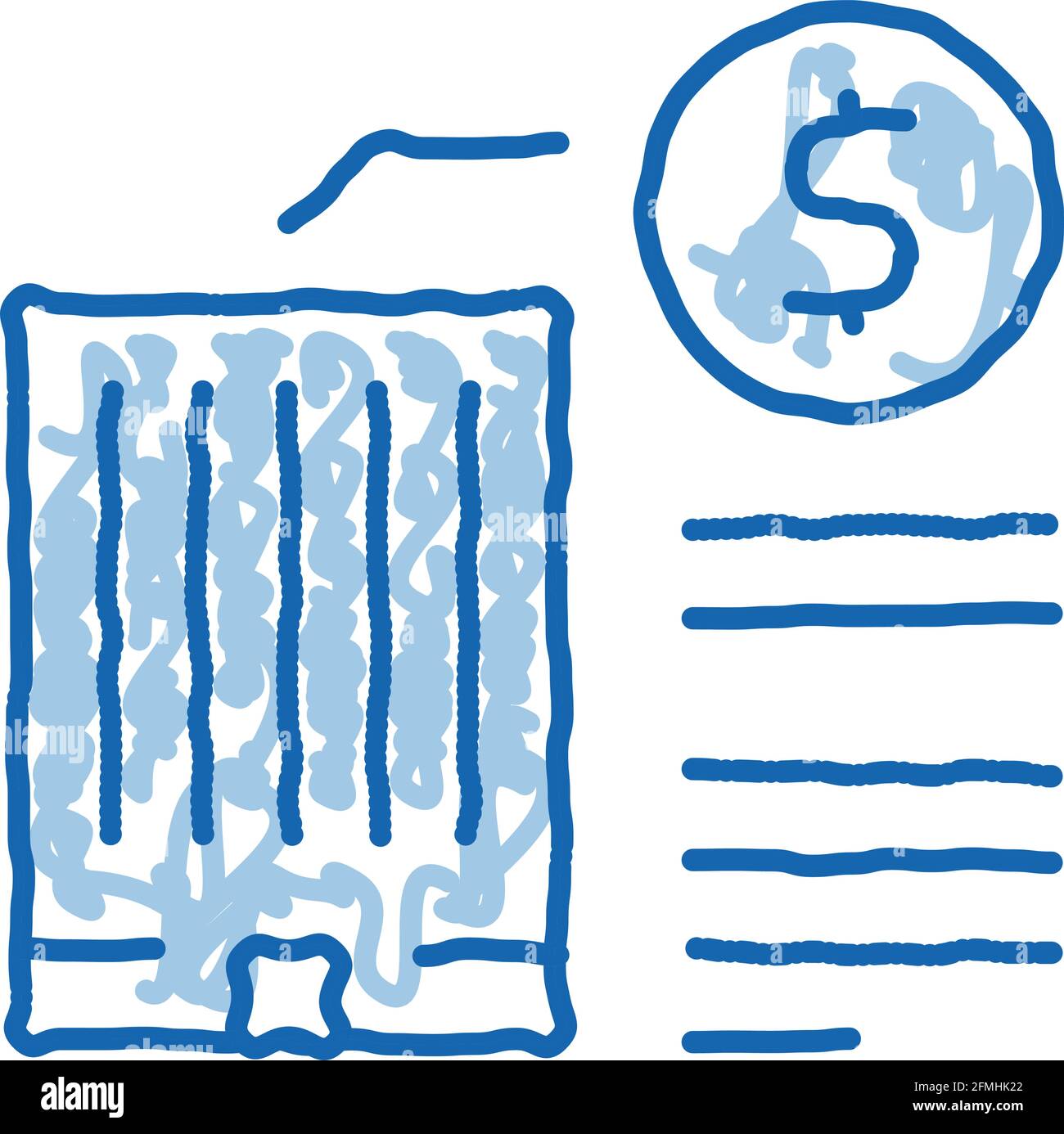 costruzione costo doodle icona disegnata a mano illustrazione Illustrazione Vettoriale