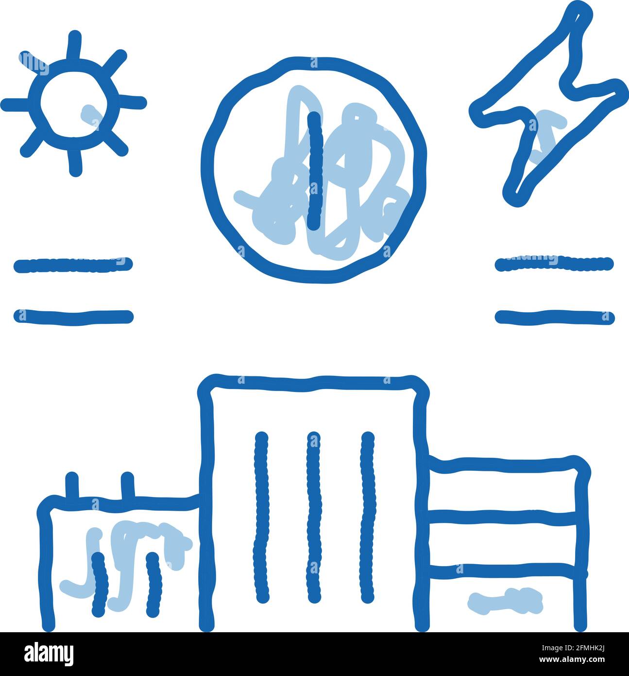 informazioni sulla fornitura di elettricità a casa doodle icona mano illustrazione disegnata Illustrazione Vettoriale