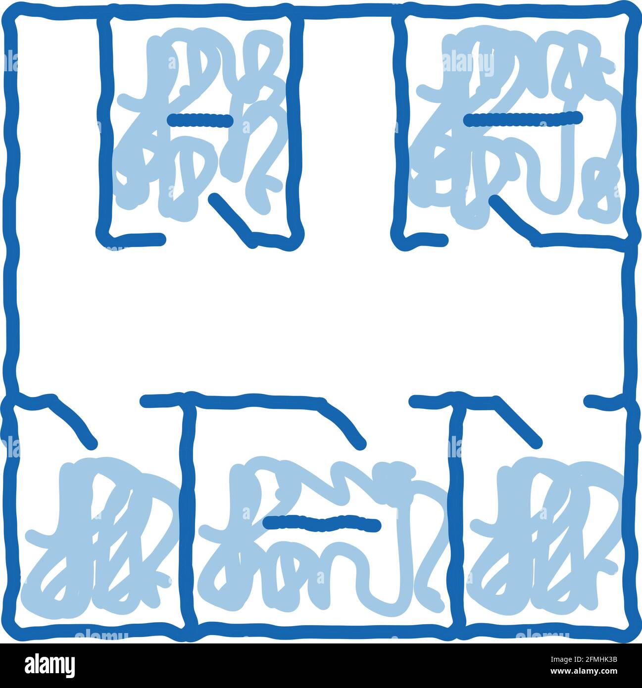 icona del doodle di disgregazione dell'asse geodetico illustrazione disegnata a mano Illustrazione Vettoriale