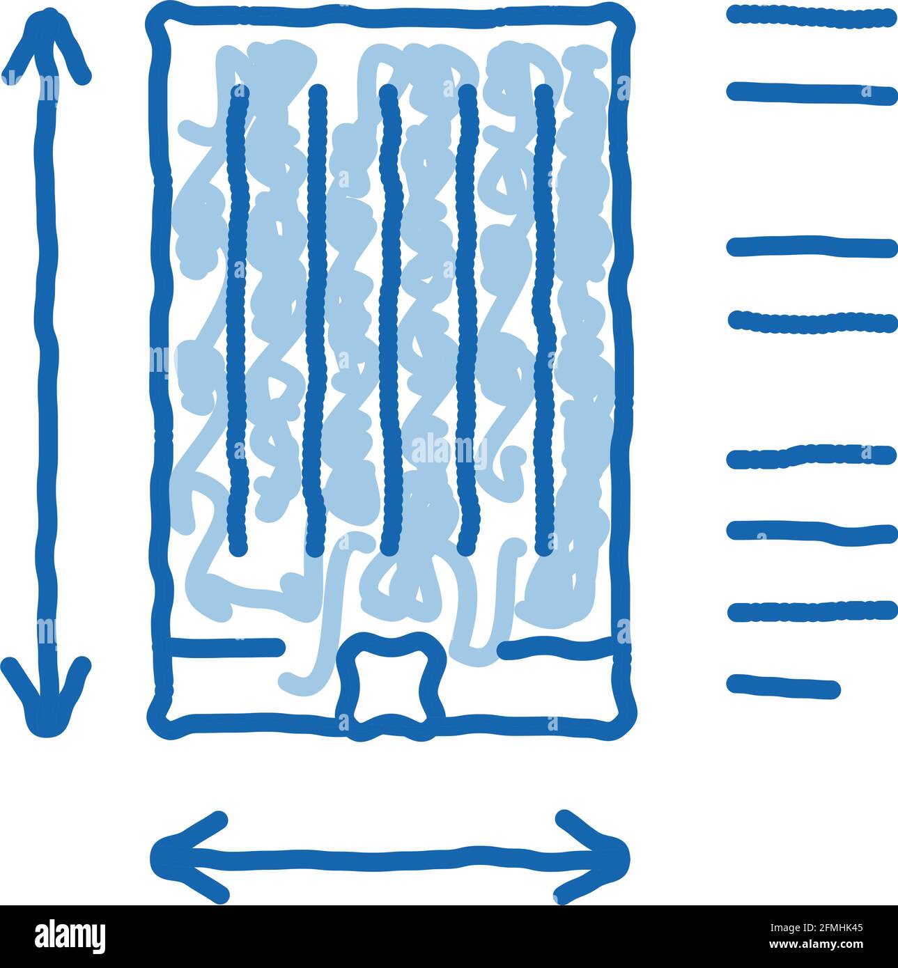 determinazione dell'area costruzione doodle icona disegno a mano Illustrazione Vettoriale
