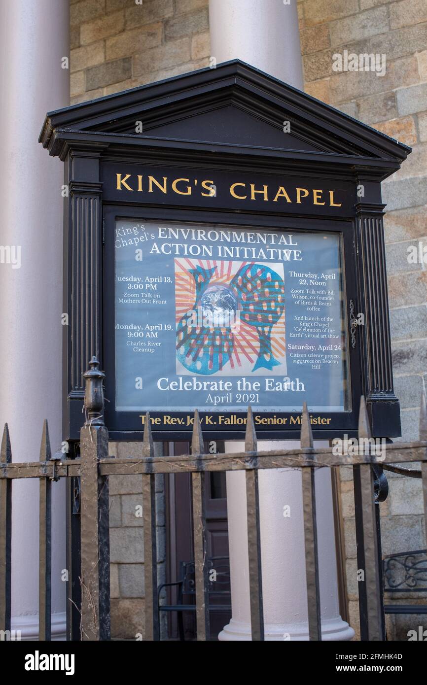 Cimitero storico su Tremont Street a Boston, Massachusetts, Stati Uniti. Il più antico cimitero di Boston. Situato sul Freedom Trail, nel centro di Boston. Foto Stock
