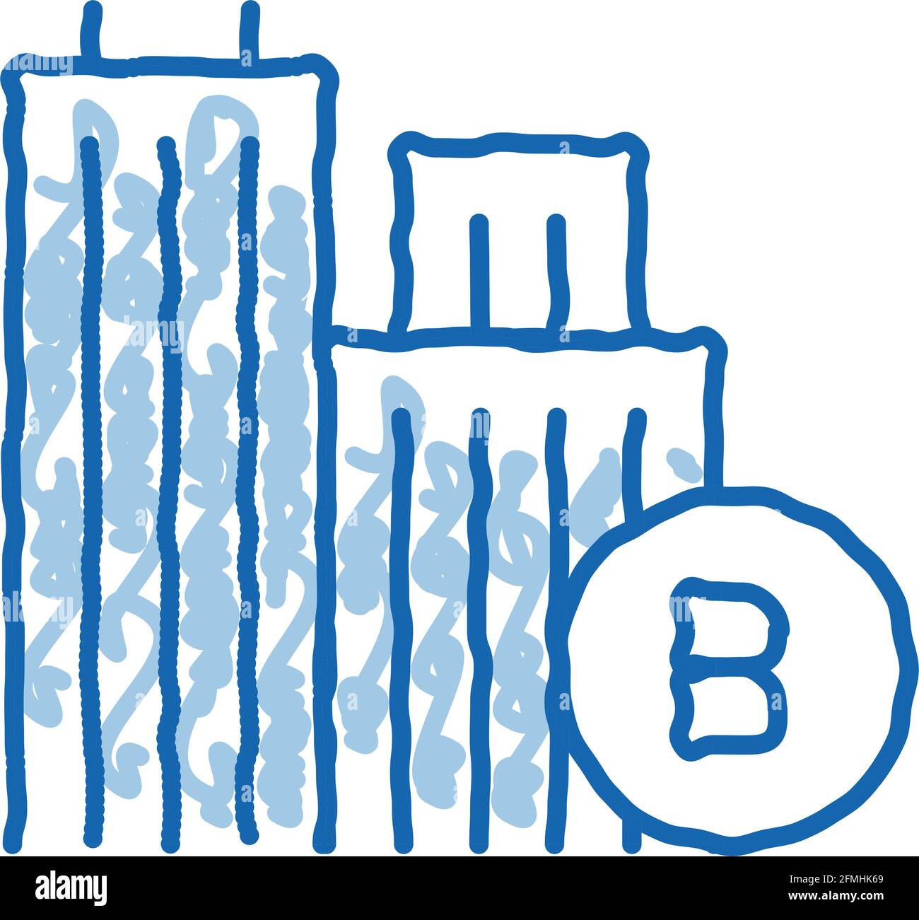 costruzione edifici residenziali doodle icona disegnata a mano illustrazione Illustrazione Vettoriale