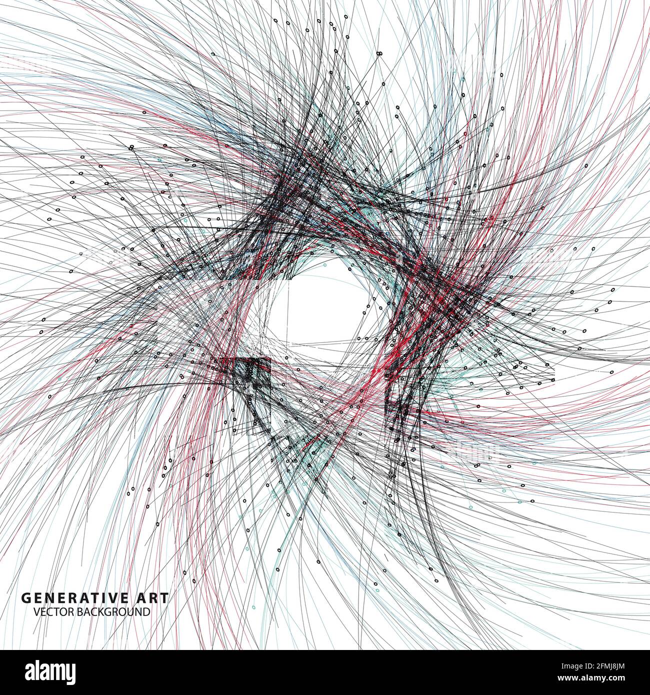 Modello vettoriale di sfondo colorato astratto generativo con blended multiplo forme geometriche Illustrazione Vettoriale