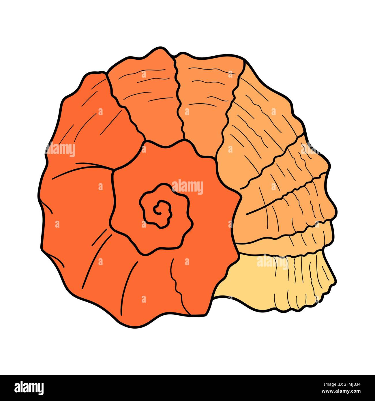 Guscio turbo disegnato a mano con linea incisa. Elemento di progettazione per inviti, biglietti d'auguri, poster, striscioni, volantini e altro ancora. Illustrazione vettoriale Illustrazione Vettoriale