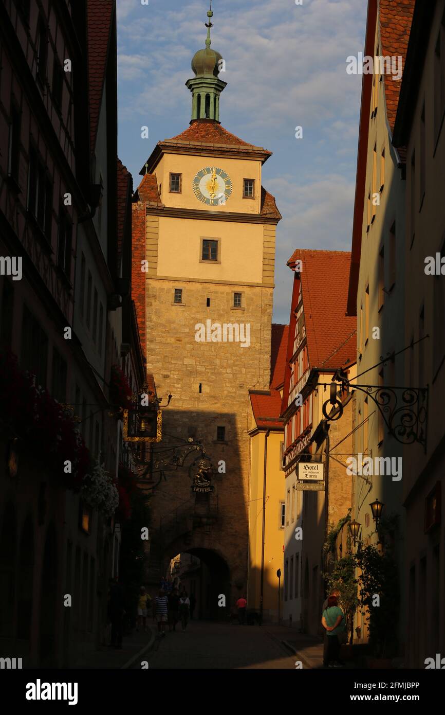 Rothenburg ob der Tauber ist eine mittelfränkische Kleinstadt im Landkreis Ansbach in Bayern Foto Stock