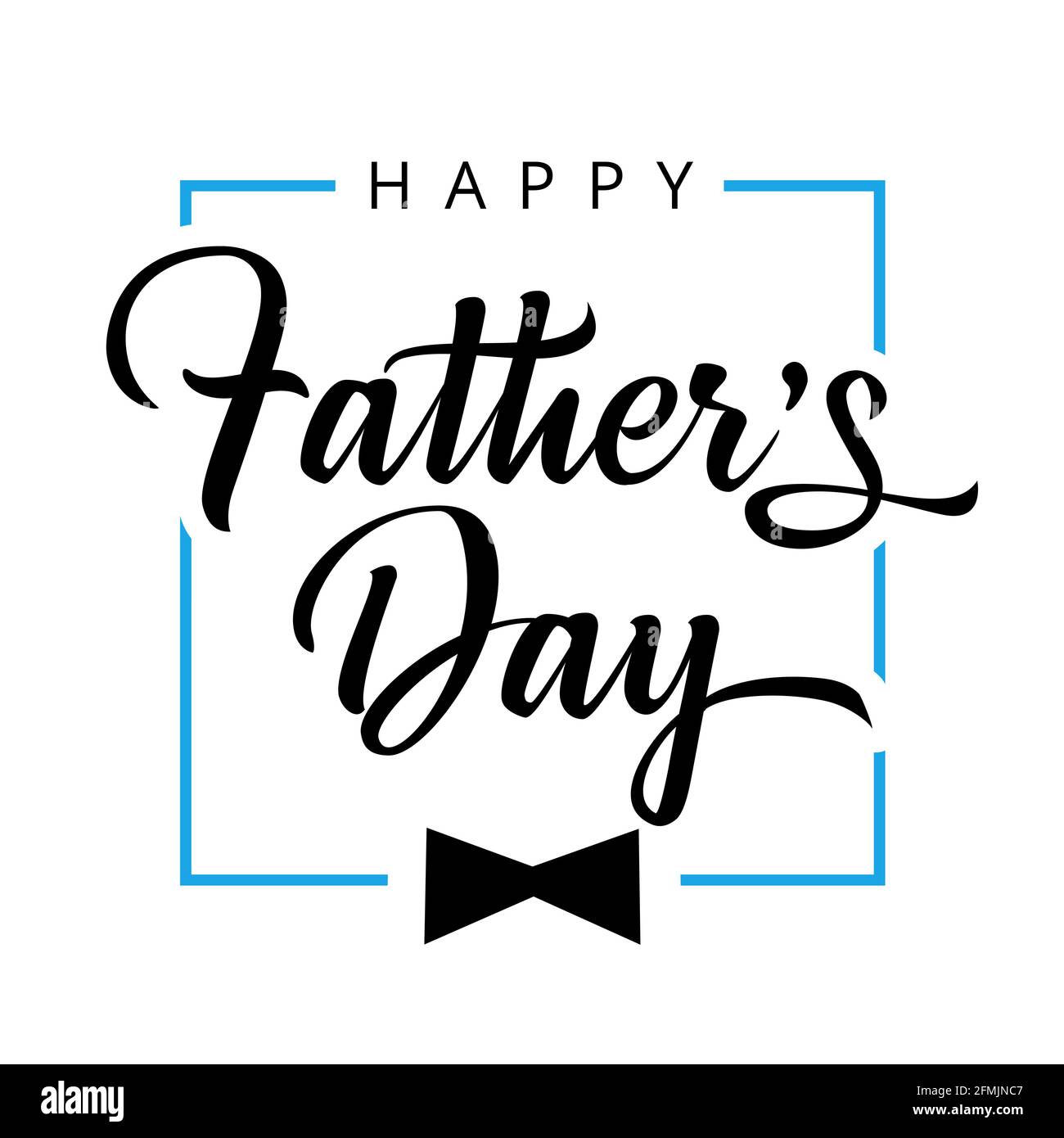 Happy Padri giorno calligraphy biglietto di auguri con cravatta nera dell'arco. Illustrazione vettoriale Illustrazione Vettoriale