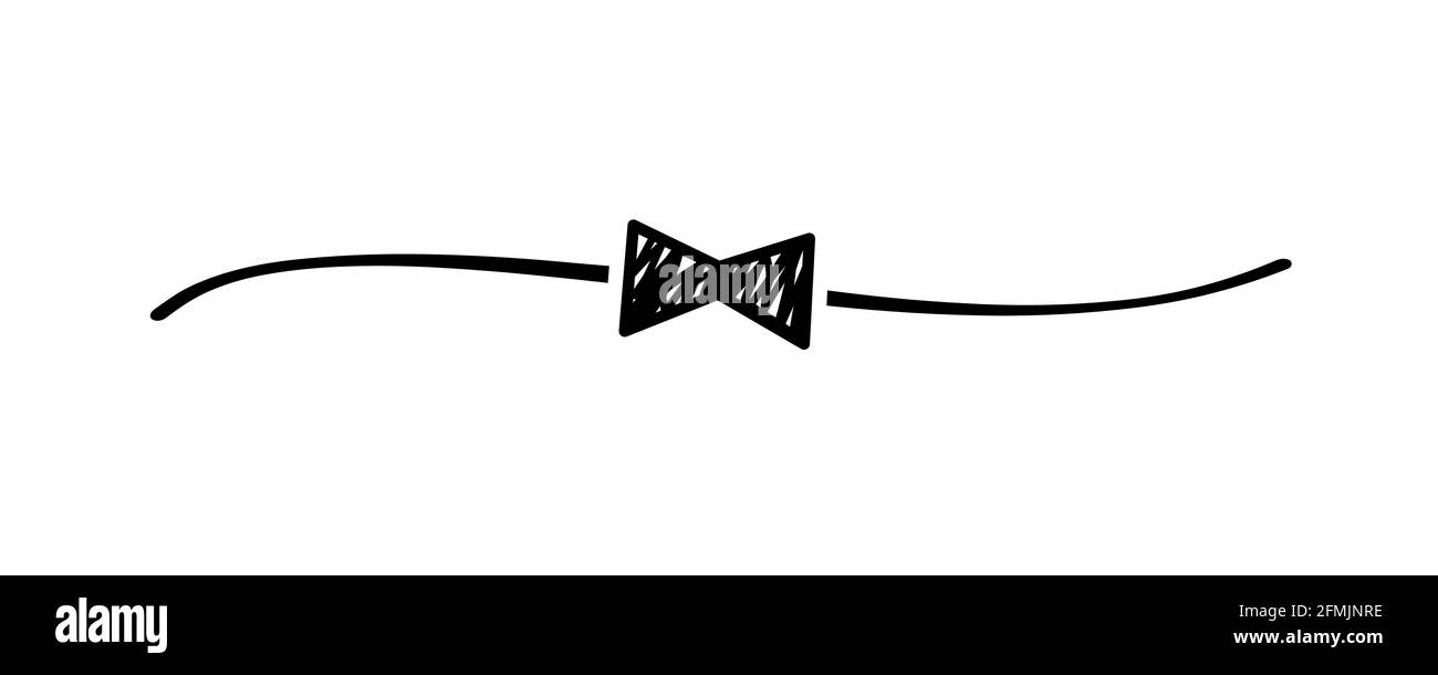 Cravatta con forma disegnata a mano con linea di schizzo carina, forma a divisore. Papà giorno doodle isolato su sfondo bianco per il migliore papà mai o giorno di amicizia. Ve Illustrazione Vettoriale