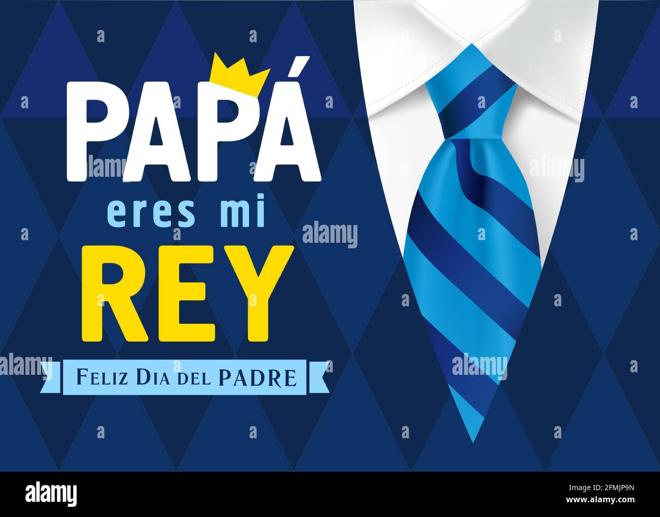 Papa eres mi Rey & Feliz dia del Padre Lettering Spagnolo, Traduci - papà sei il mio re, Felice giorno dei Padri. Illustrazione vettoriale del giorno del Padre con testo Illustrazione Vettoriale