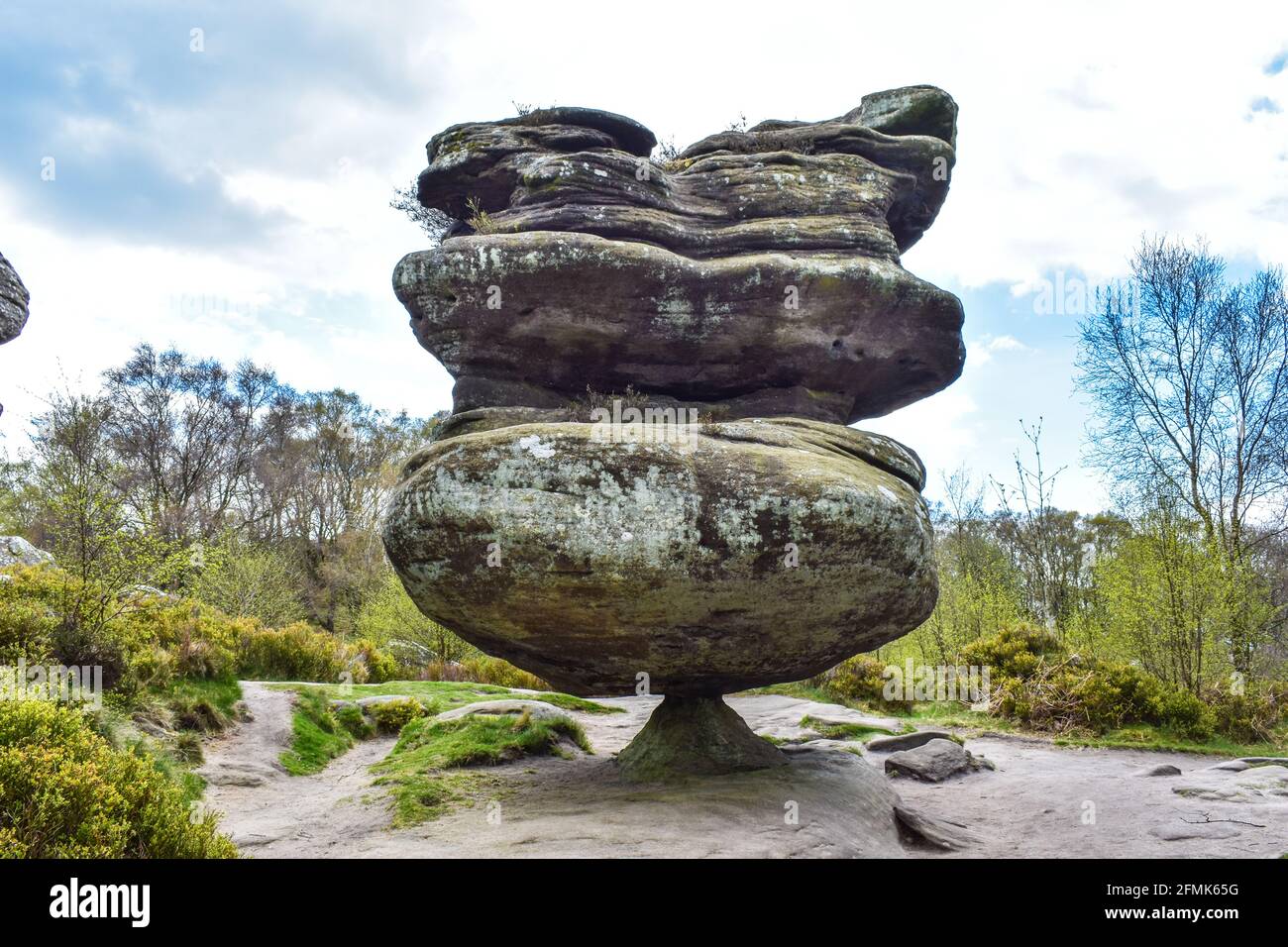 Formazioni rocciose a Brimham Rocks Foto Stock