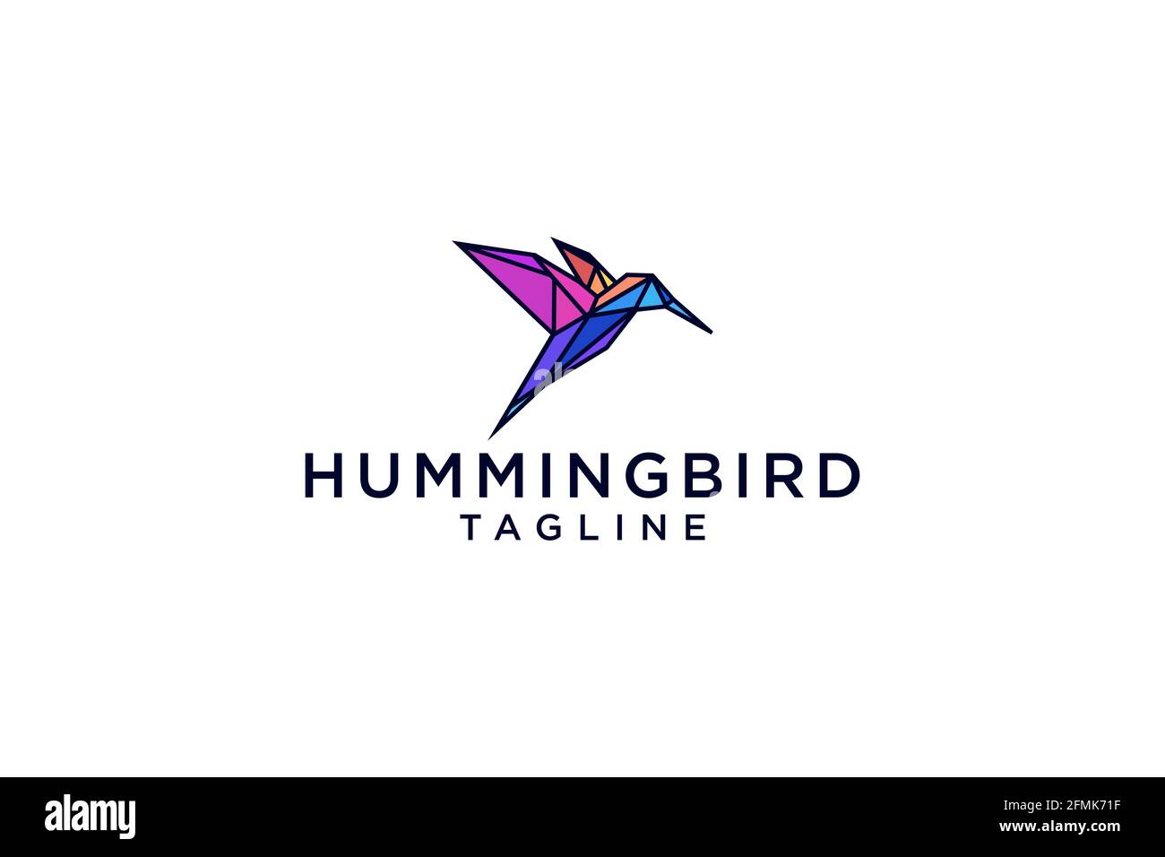 hummingbird colibri bird logo linea contorno monolina vettore icona. Illustrazione Vettoriale