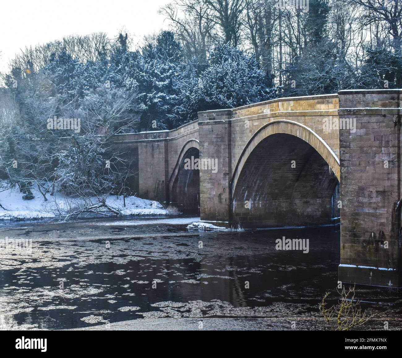 Un ponte in inverno Foto Stock