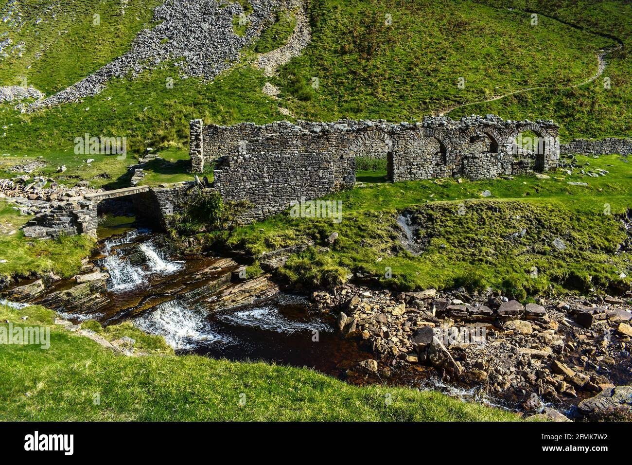 Gunnerside Lead Mines a Swaledale Foto Stock