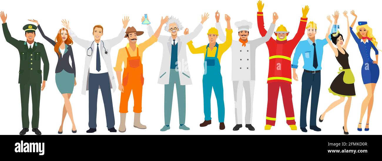 Giornata internazionale del lavoro. Illustrazione vettoriale isolata dei caratteri dell'operaio. Illustrazione Vettoriale