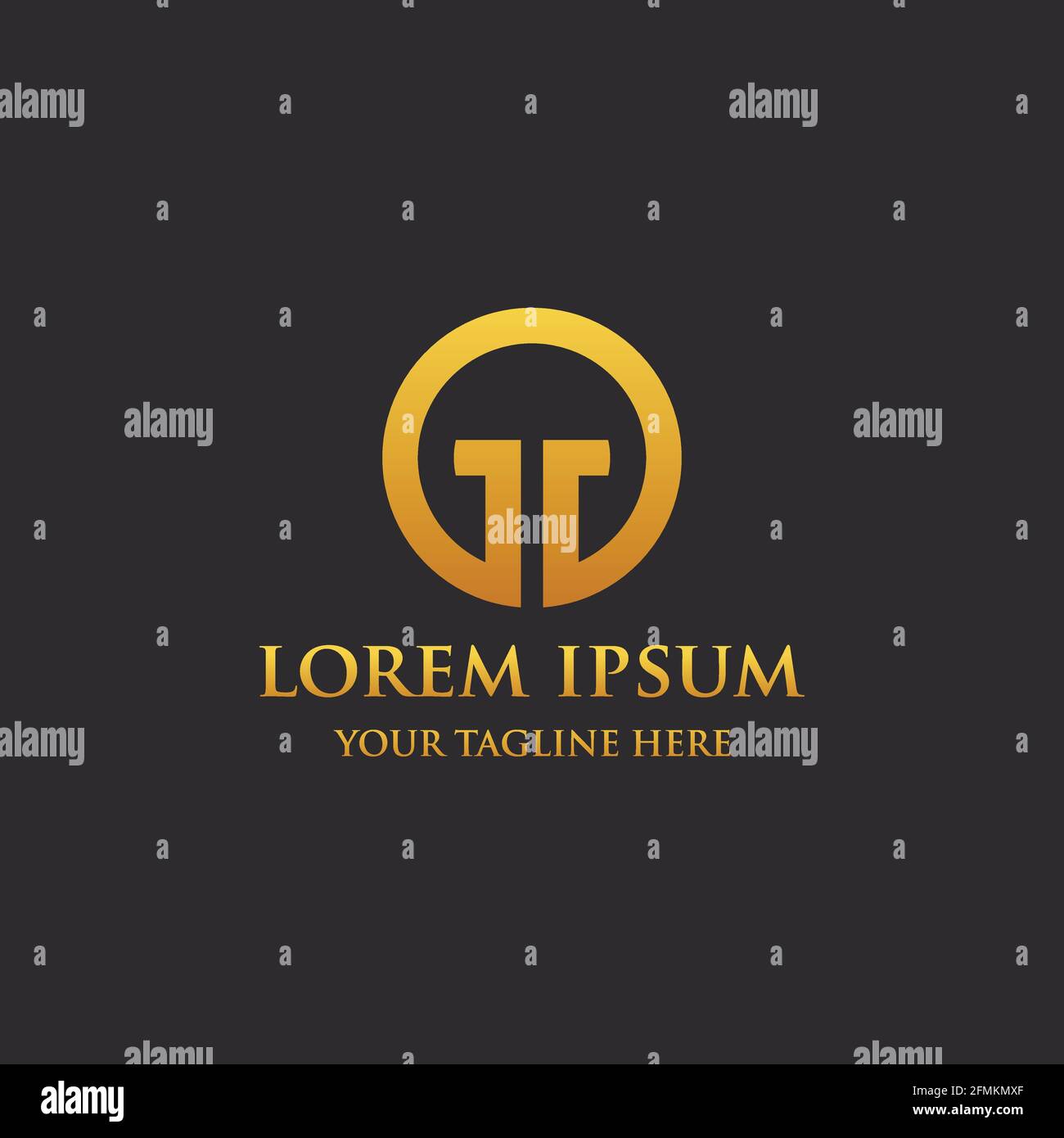 elegante immagine vettoriale con logo oro aziendale Illustrazione Vettoriale