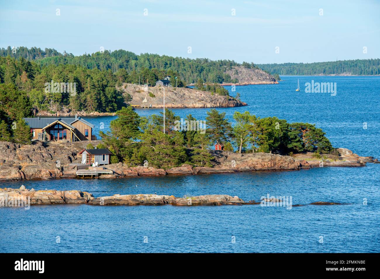 Vista dall'arcipelago di Stoccolma Foto Stock