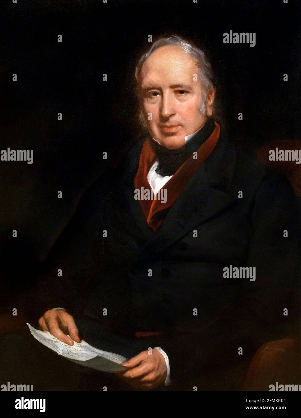 Sir George Cayley, 6th Baronet (1773-1857) ritratto di Henry Perronet Briggs, olio su tela, 1840. Foto Stock