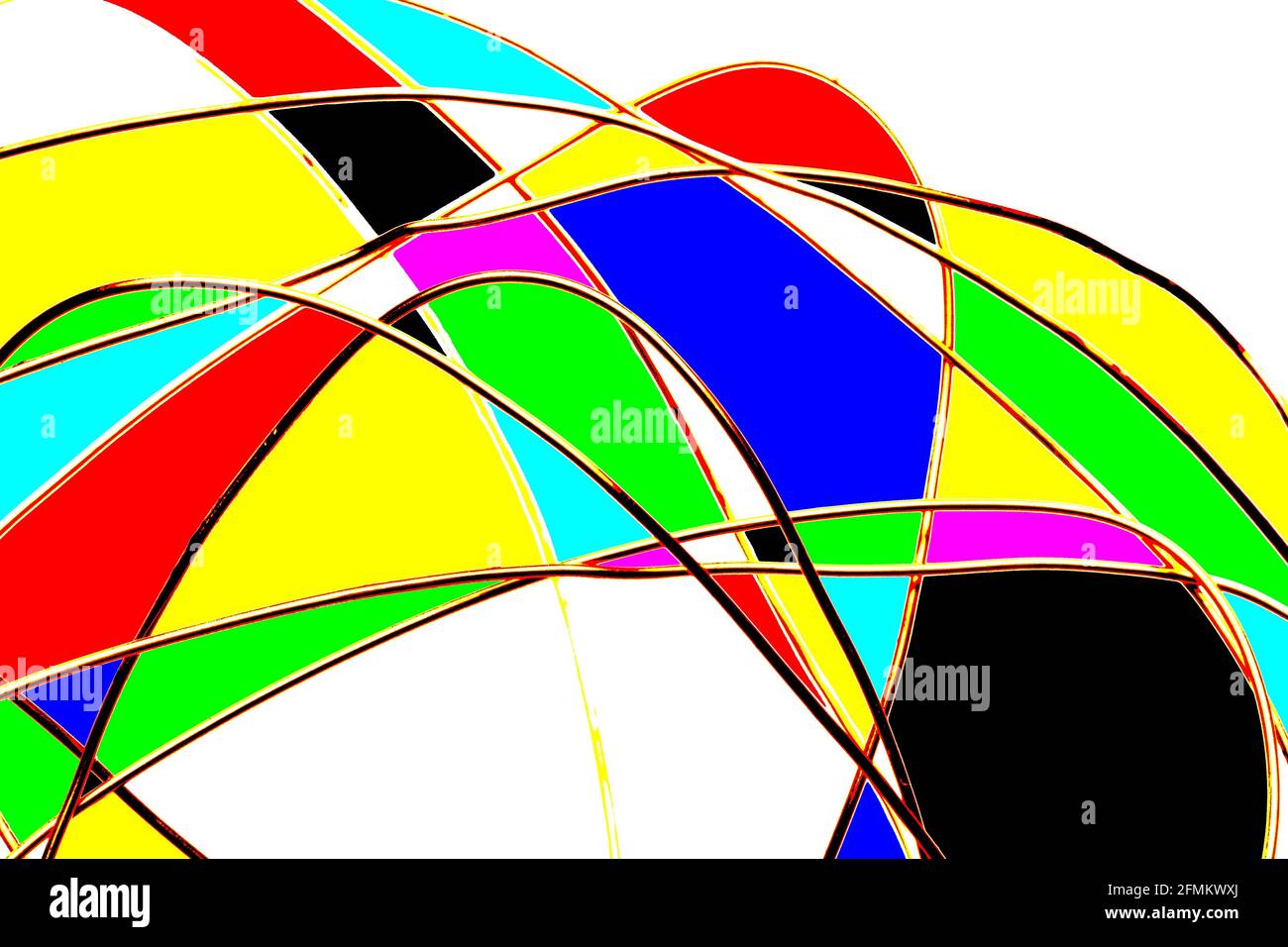 colori e astrazione di colori e forme; colori di base, primari e secondari; colori e forme disparate e disomogenee Foto Stock