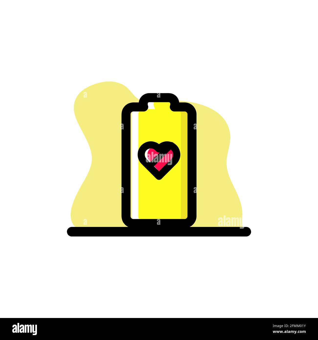 La batteria non è sana icona vettoriale concettuale Figura eps10 Illustrazione Vettoriale