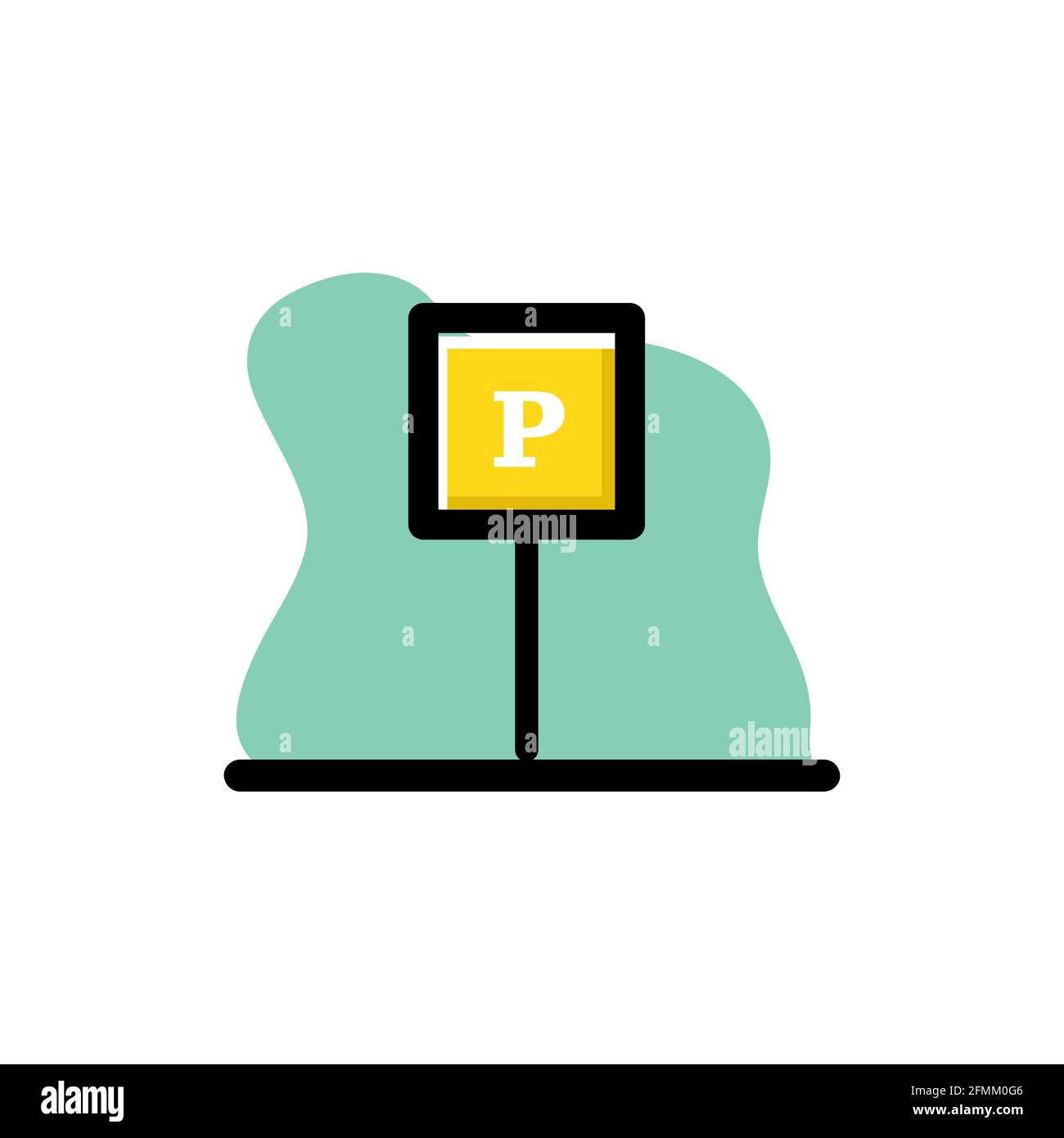 Illustrazione del disegno dell'icona vettoriale concettuale dei segnali di parcheggio eps10 Illustrazione Vettoriale