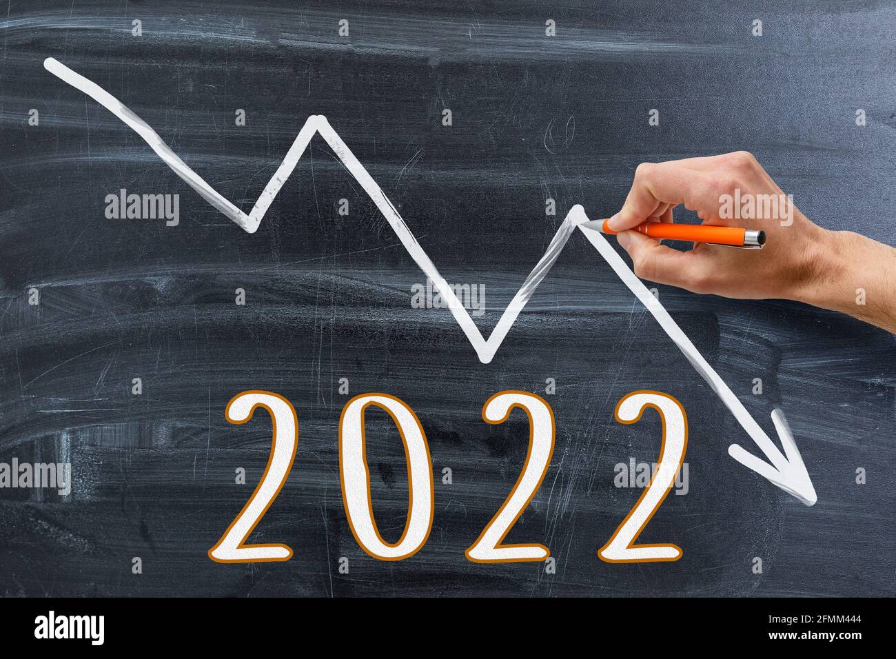 2022 iscrizione e grafico, 2022 iscrizioni, concetto di soluzione aziendale moderna Foto Stock