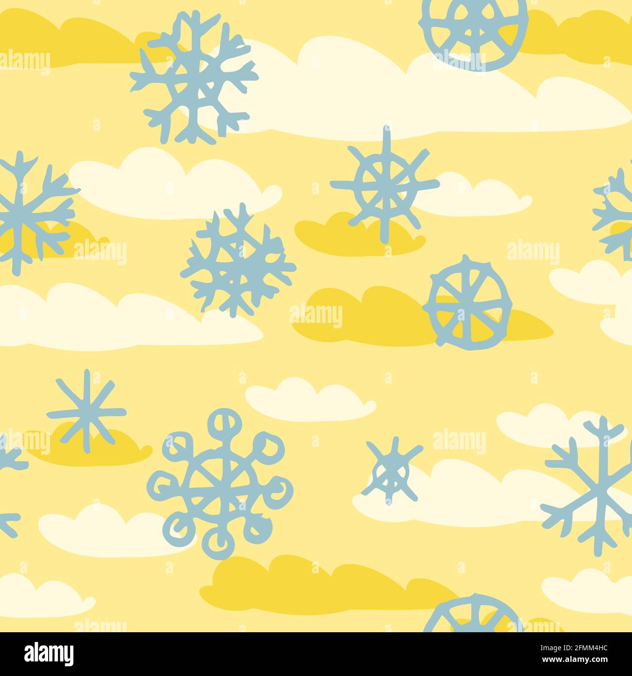 Neve e inverno. Illustrazione senza interruzioni. Amore per lo schizzo in stile cartone animato. Disegno del contorno della mano. Divertente simpatico sfondo illustrazione. Vettore Illustrazione Vettoriale